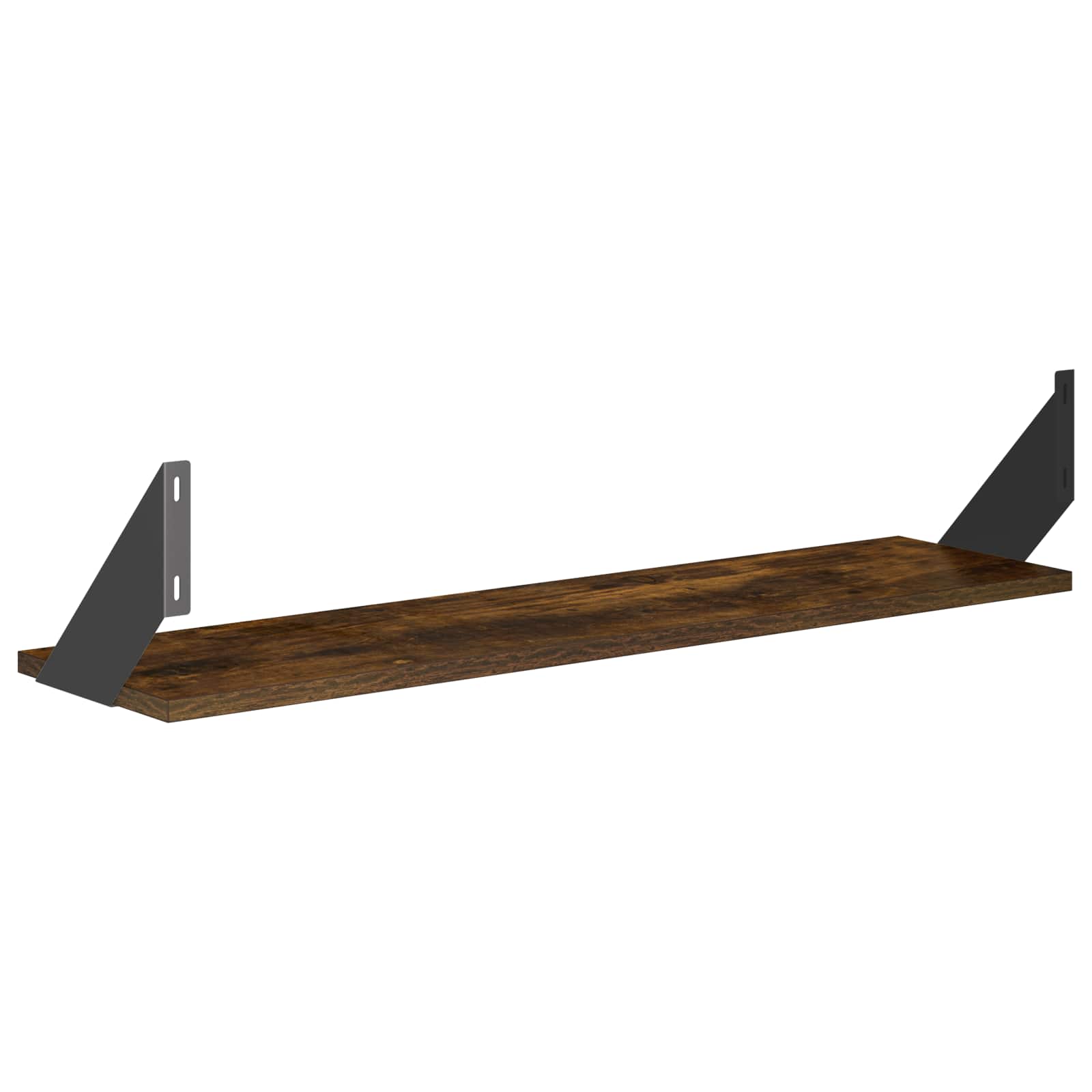 Stenske police 2 kos Dimljen hrast 80 x 20 x 17 cm