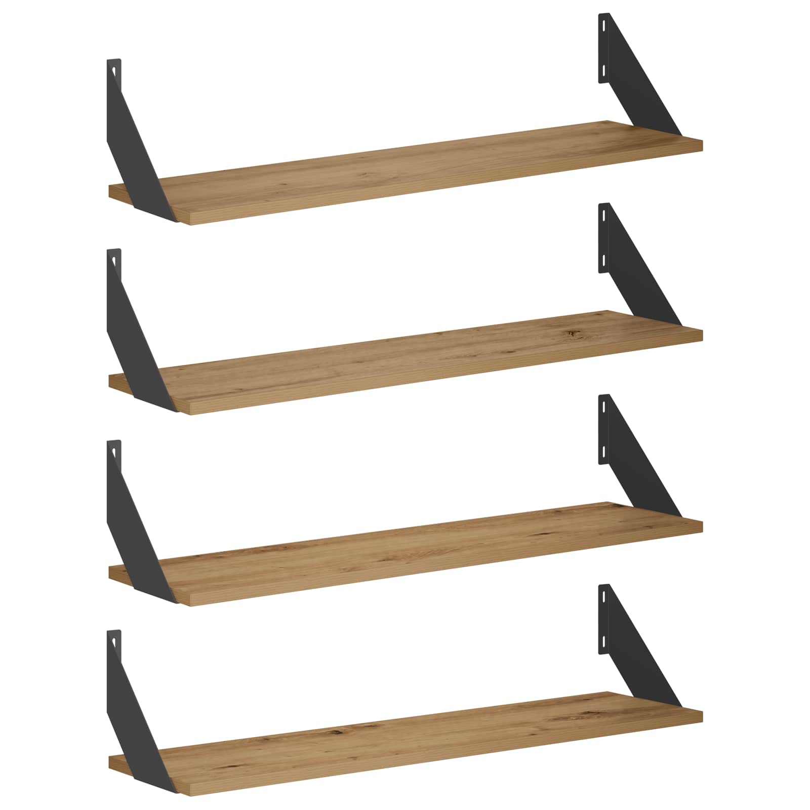 Stenske police 4 kos Artisan hrast 80 x 20 x 17 cm