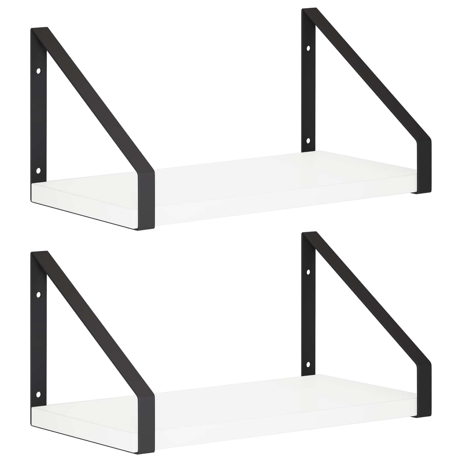 Stenske police 2 kos Bela 30 x 16 x 15,5 cm