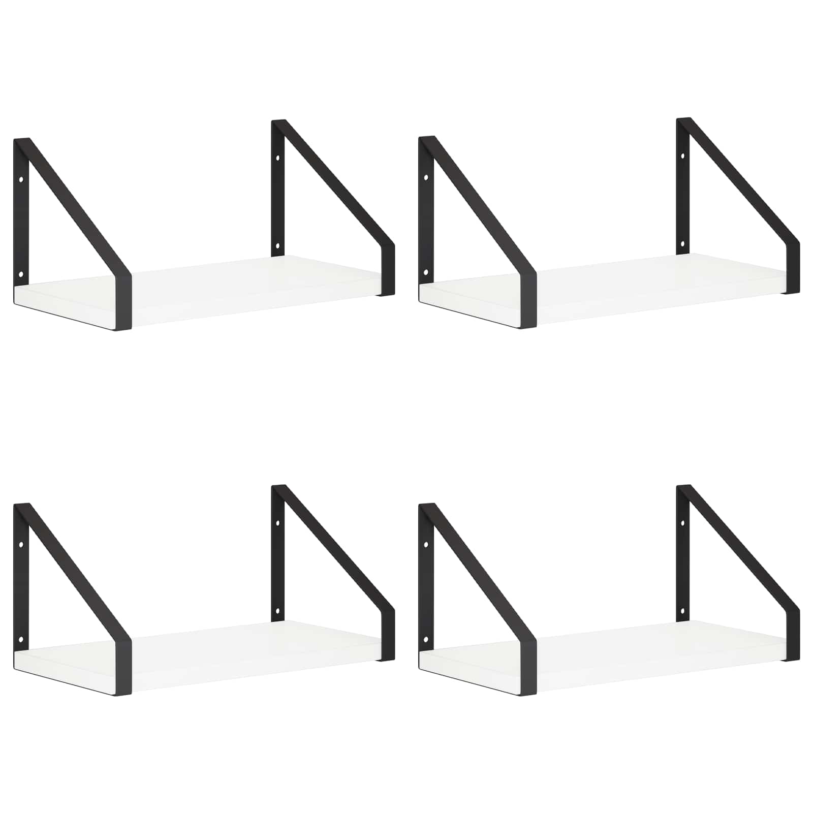 Stenske police 4 kos Bela 30 x 16 x 15,5 cm