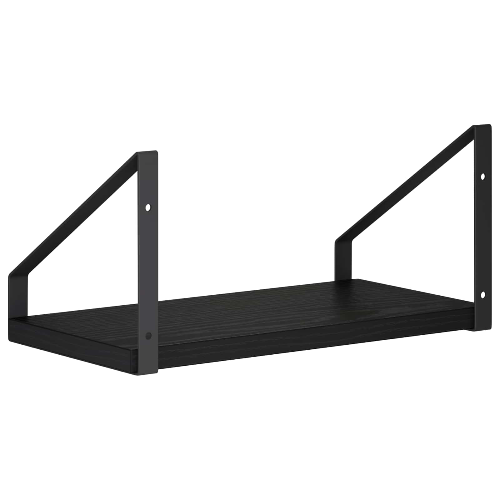 Stenske police 2 kos Črni hrast 30 x 16 x 15,5 cm