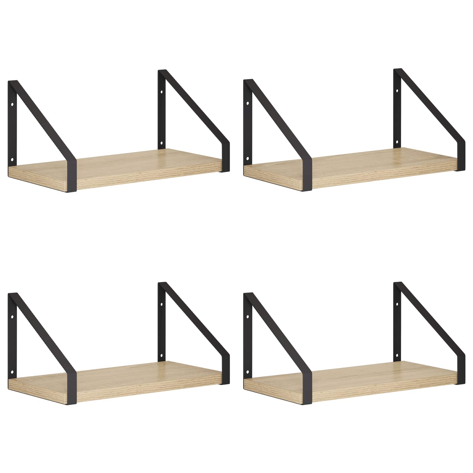 Stenske police 4 kos Sonoma hrast 30 x 16 x 15,5 cm