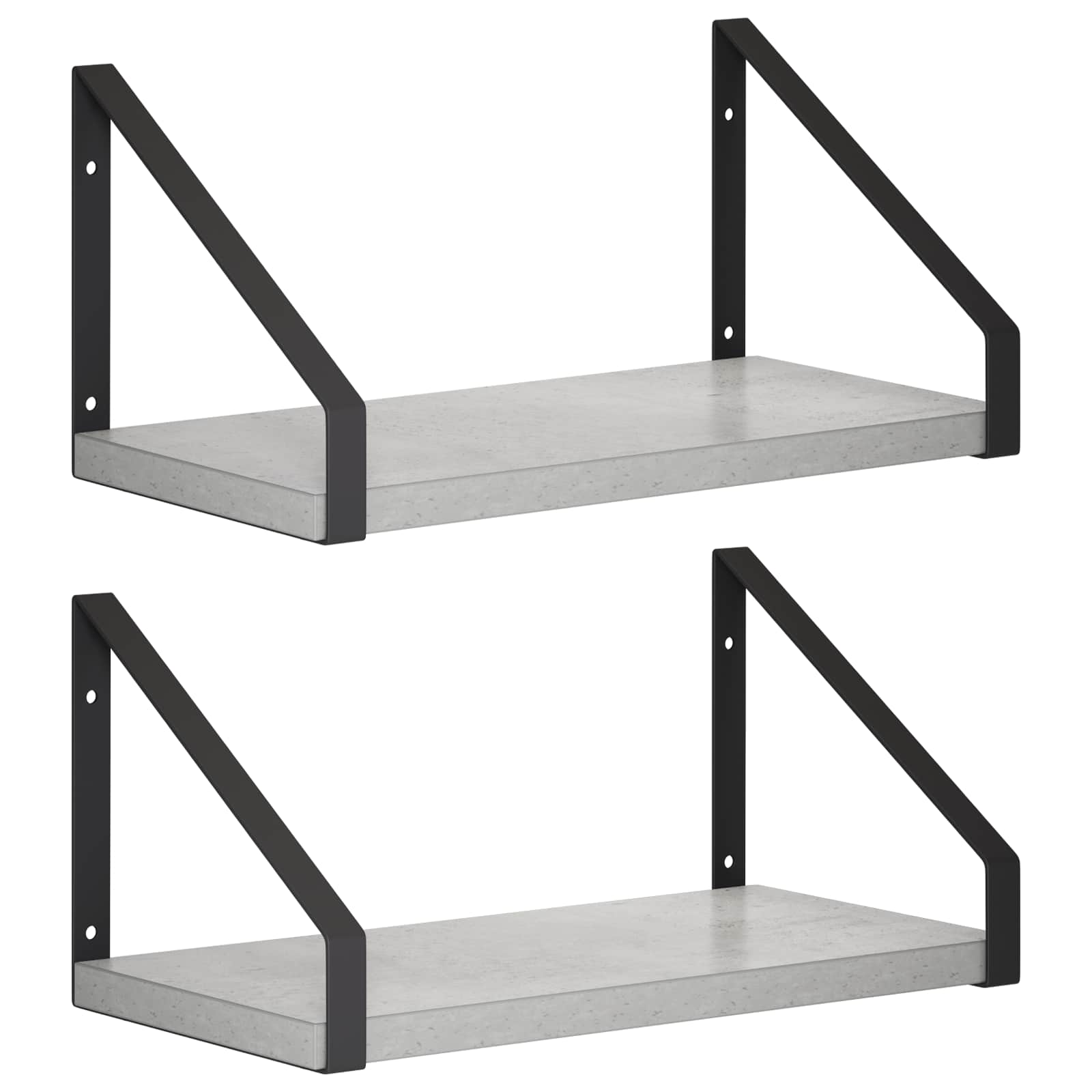 Stenske police 2 kos Betonsko siva 30 x 16 x 15,5 cm