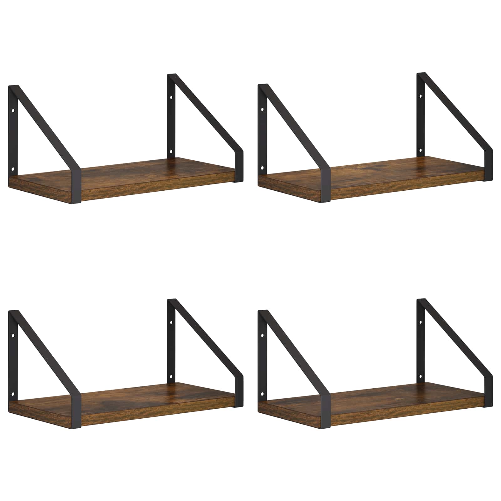 vidaXL Wandschappen 4 st Gerookt eiken 30 x 16 x 15,5 cm, foto 3