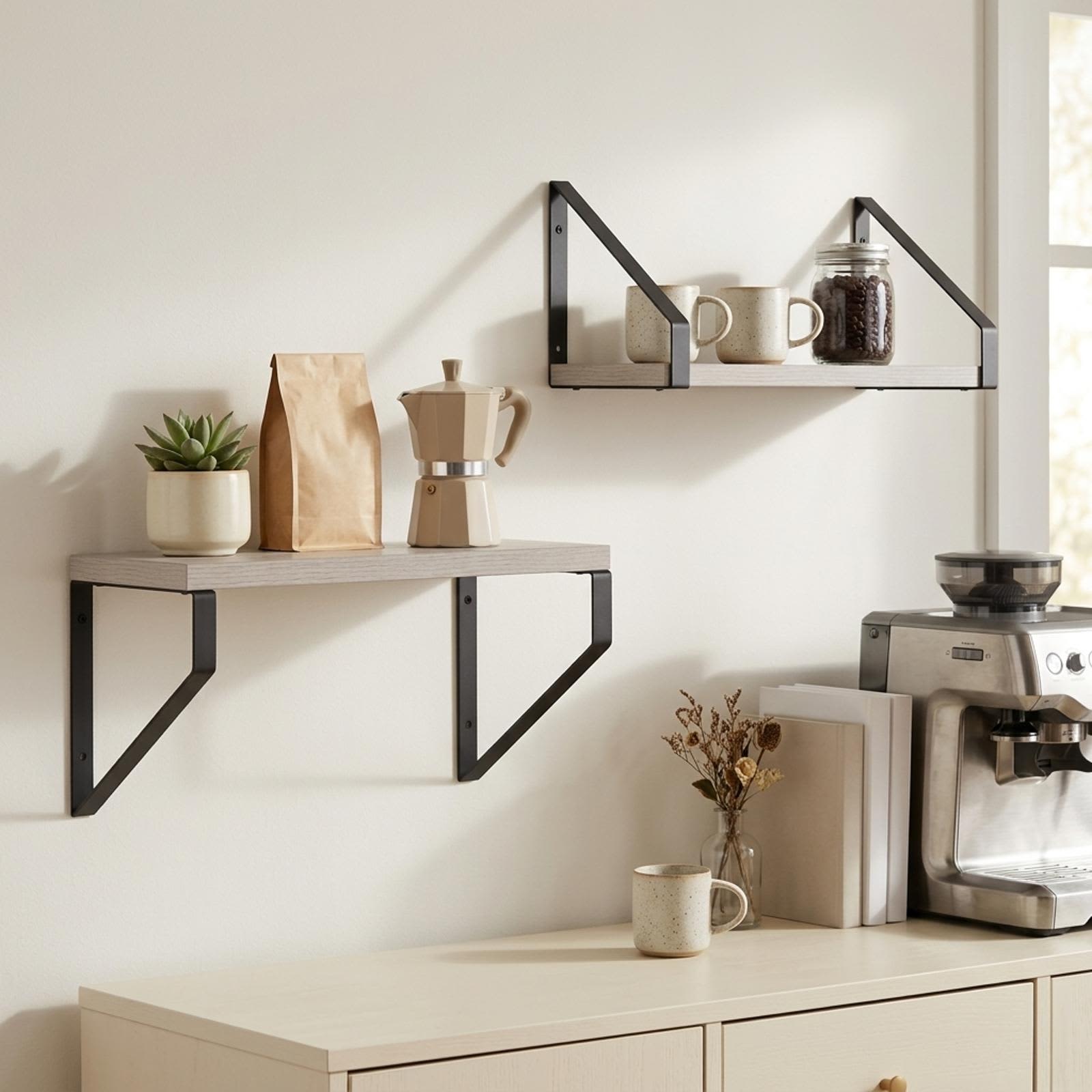 vidaXL Seinähyllyt 2 kpl Harmaa Sonoma 30 x 16 x 15,5 cm