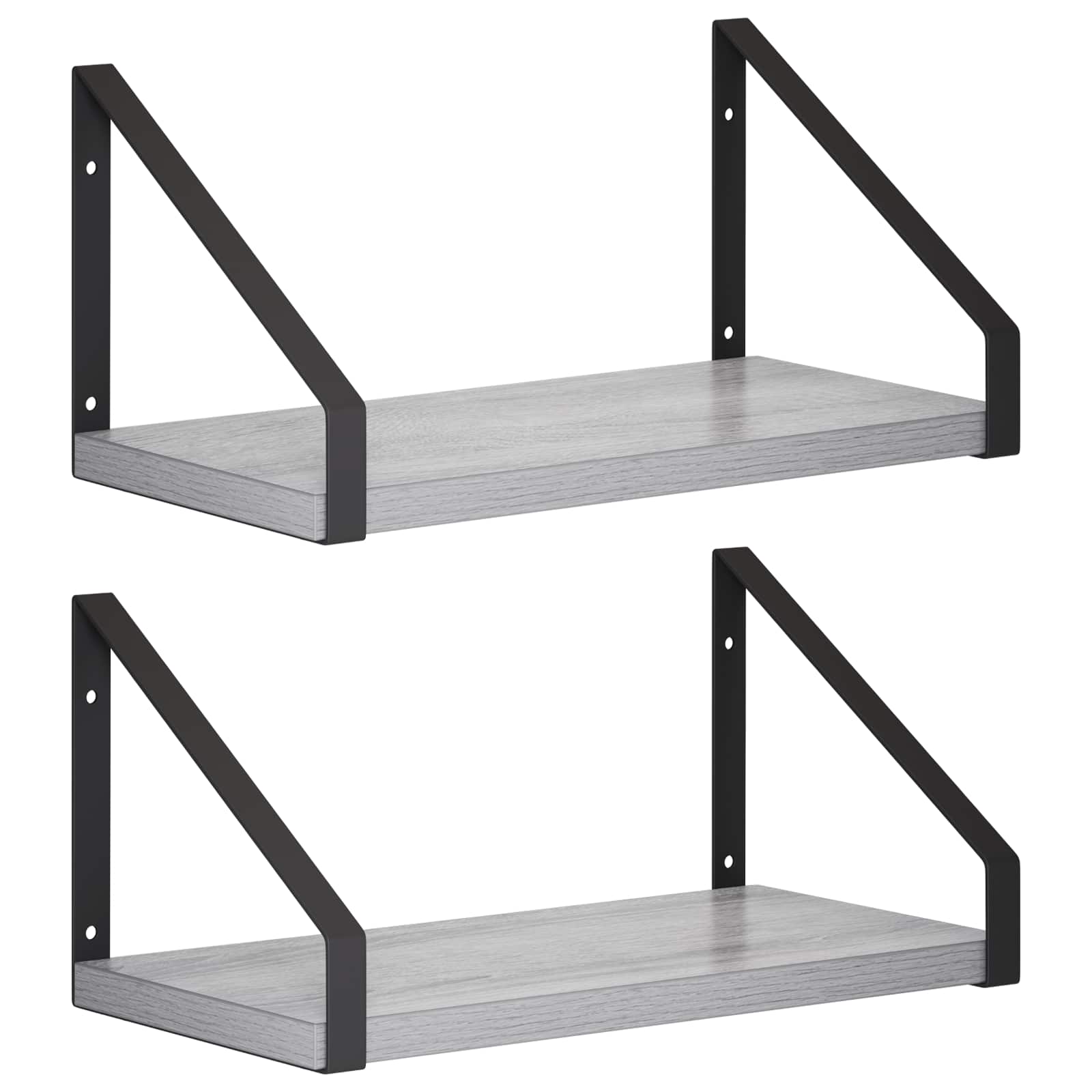 Stenske police 2 kos Siva Sonoma 30 x 16 x 15,5 cm