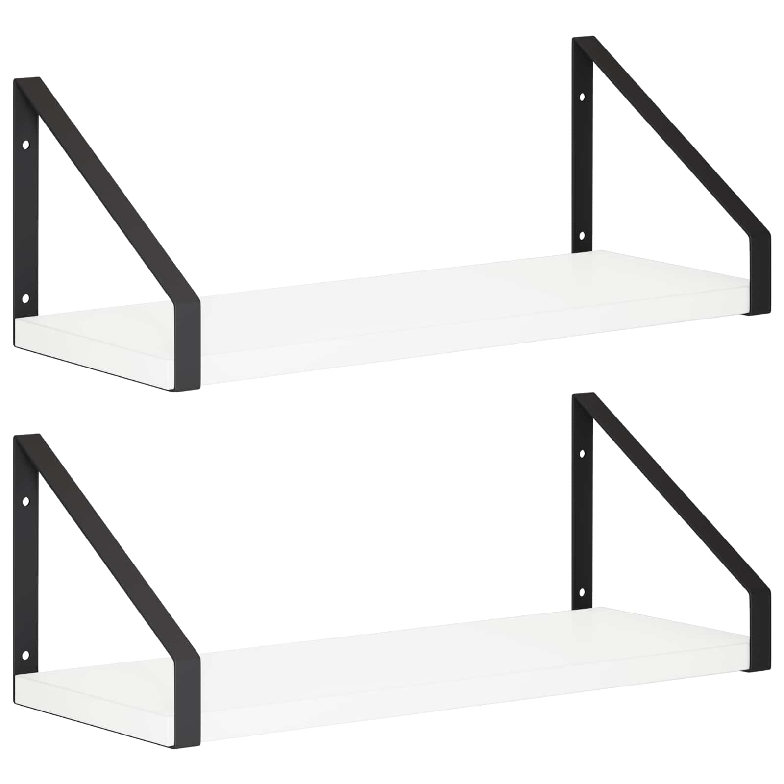 Stenske police 2 kos Bela 40 x 16 x 15,5 cm