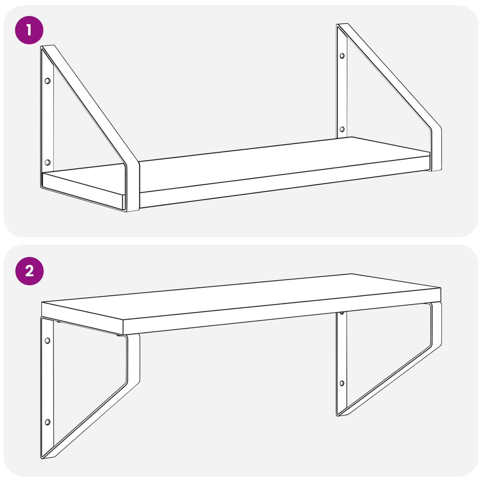 Stenske police 4 kos Bela 40 x 16 x 15,5 cm