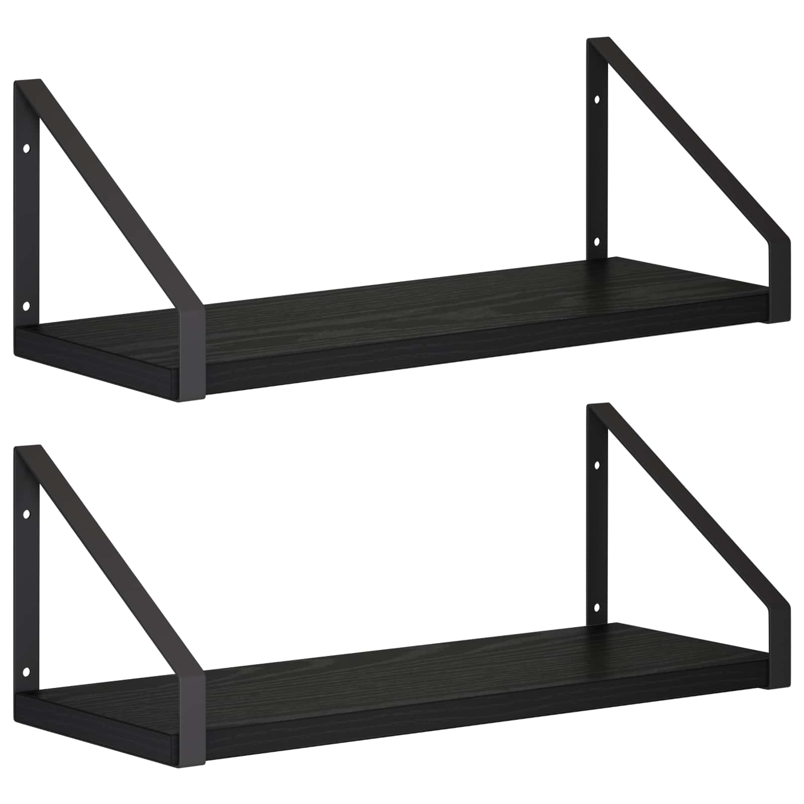 Stenske police 2 kos Črni hrast 40 x 16 x 15,5 cm
