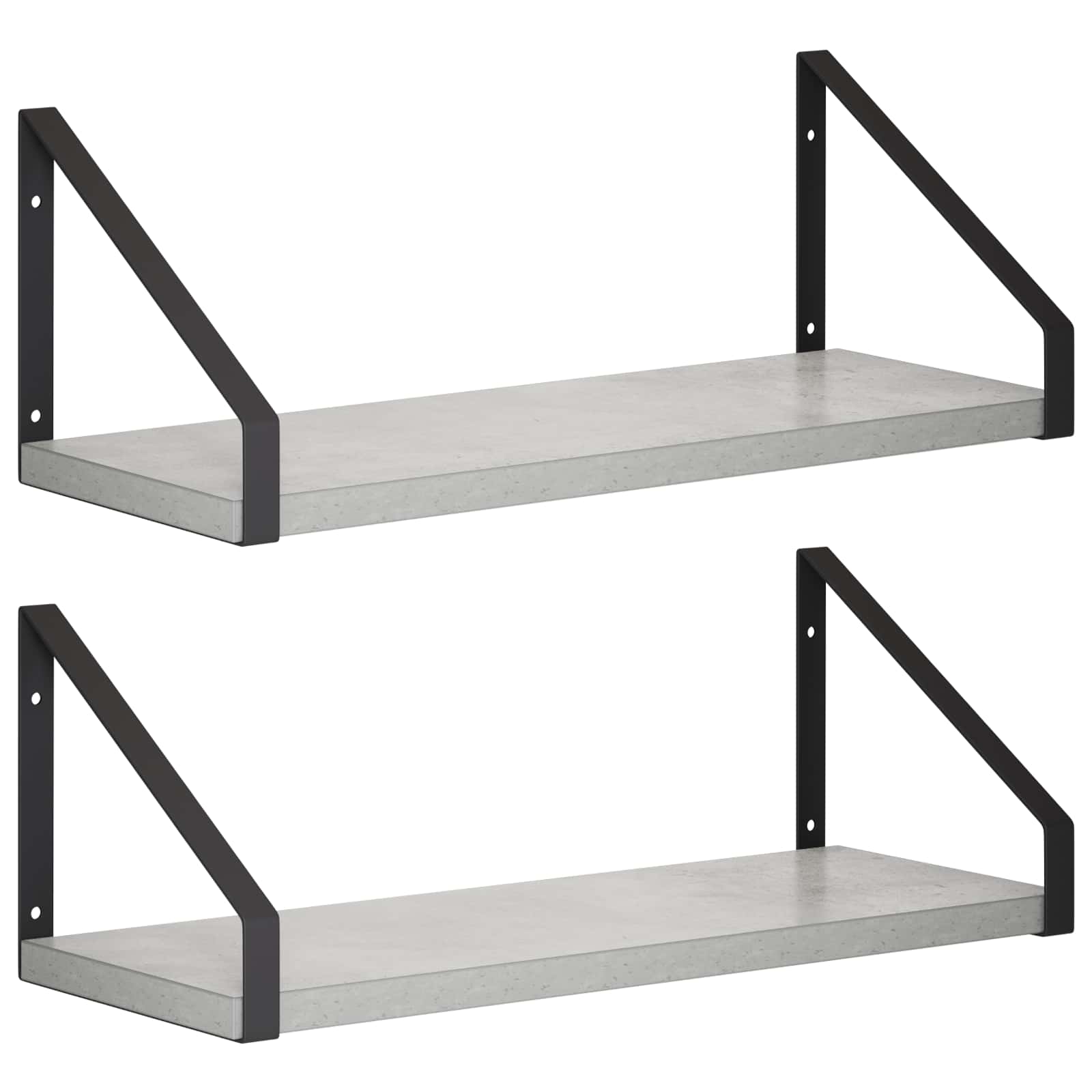 Stenske police 2 kos Betonsko siva 40 x 16 x 15,5 cm