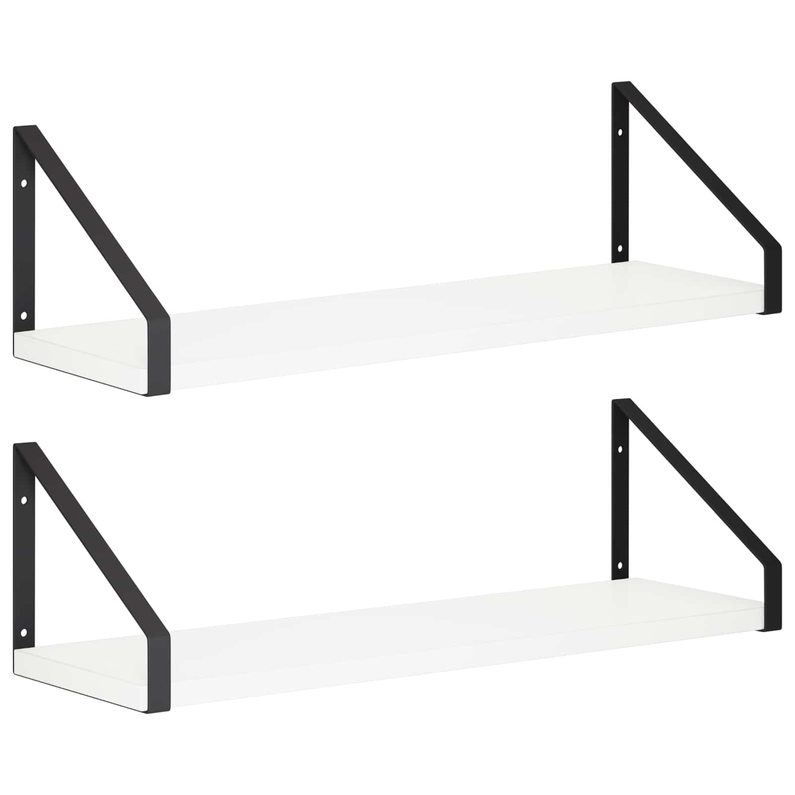 Stenske police 2 kos Bela 50 x 16 x 15,5 cm