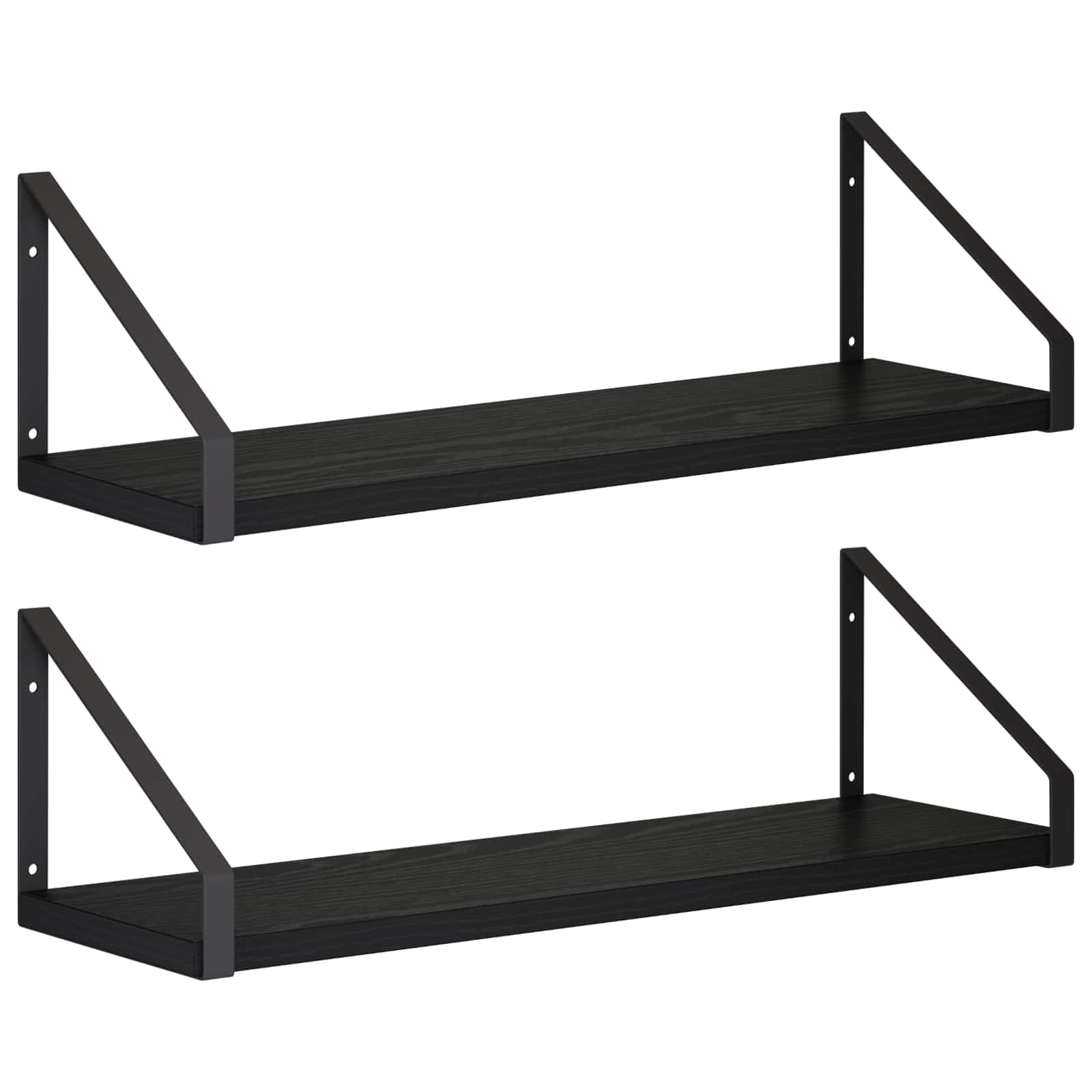 Stenske police 2 kos Črni hrast 50 x 16 x 15,5 cm