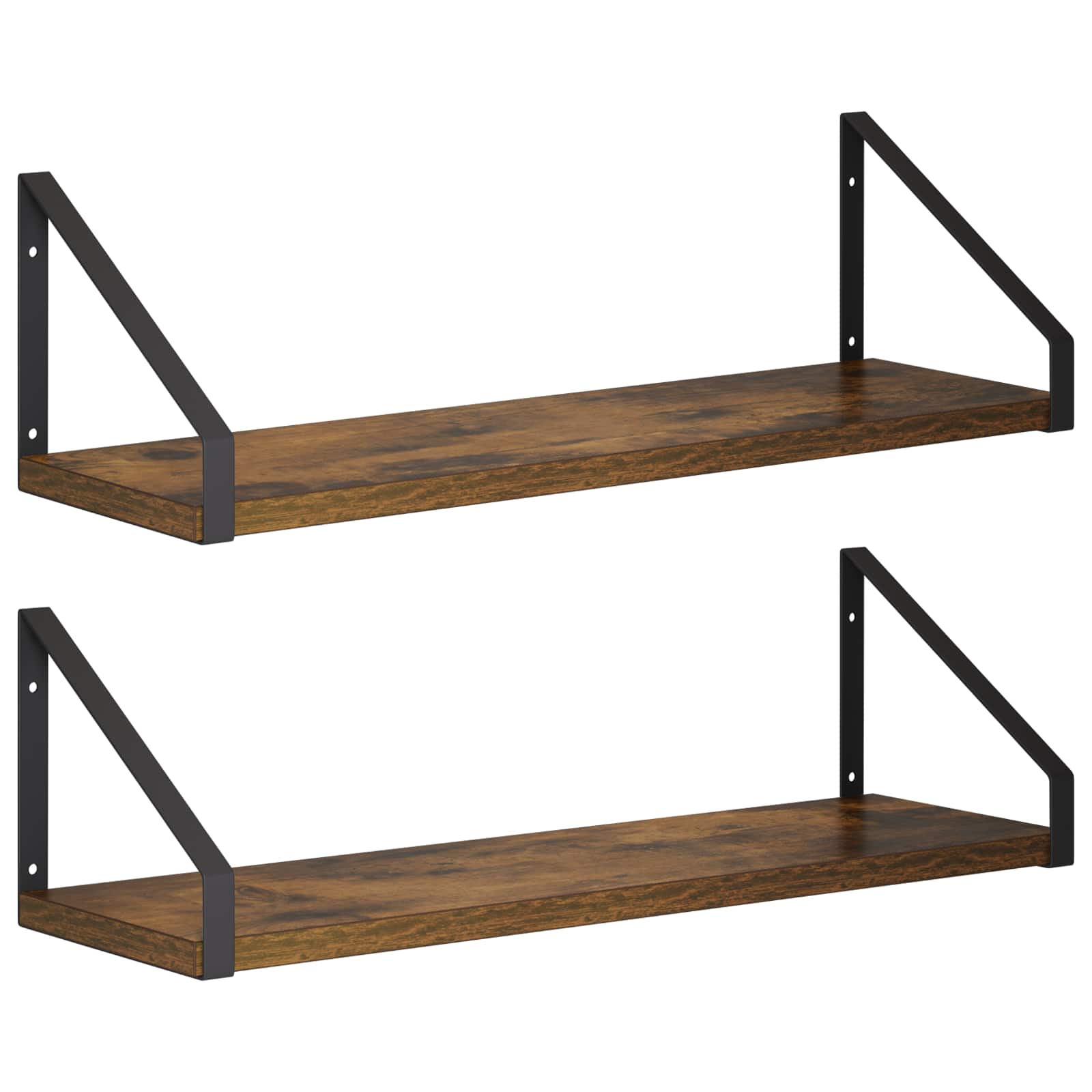 Stenske police 2 kos Dimljen hrast 50 x 16 x 15,5 cm