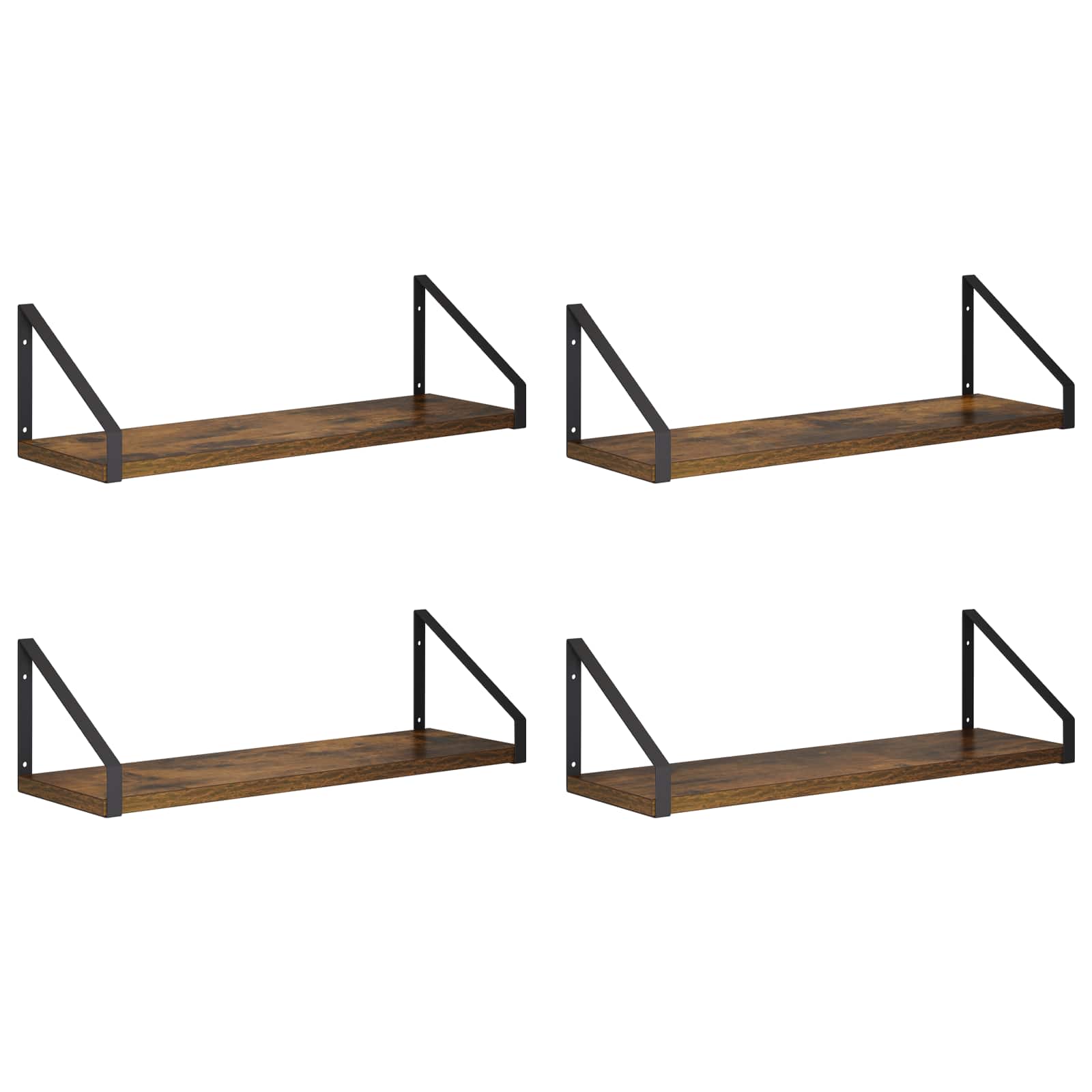 Stenske police 4 kos Dimljen hrast 50 x 16 x 15,5 cm