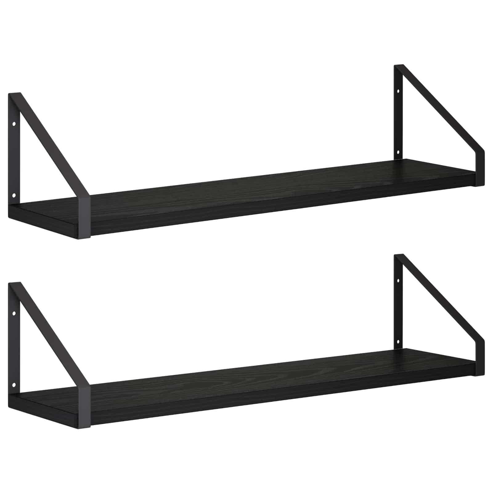 Stenske police 2 kos Črni hrast 60 x 16 x 15,5 cm
