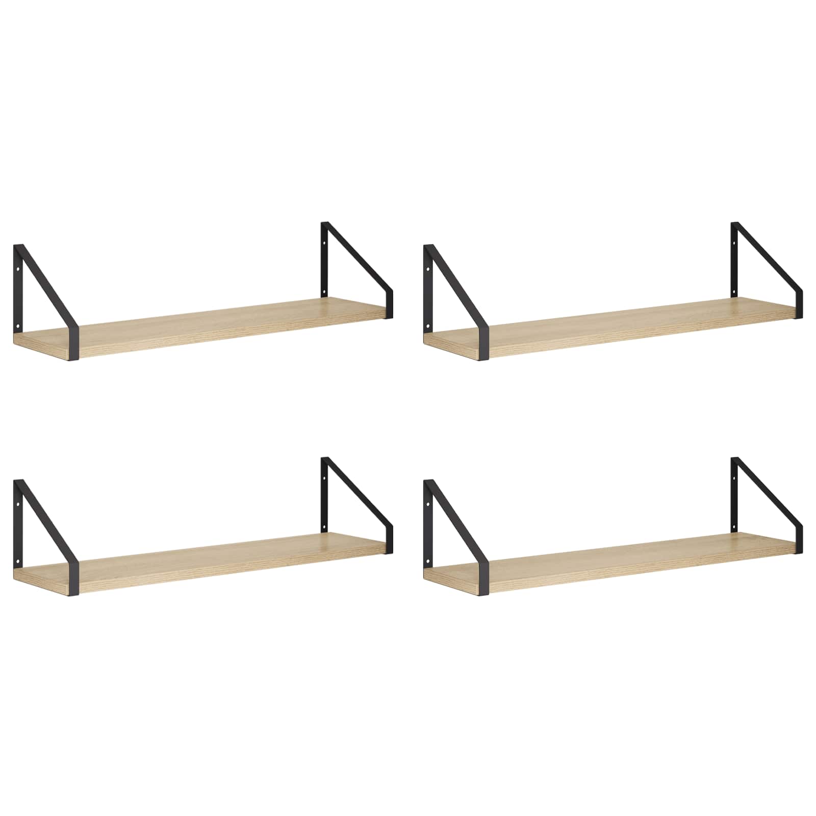 Stenske police 4 kos Sonoma hrast 60 x 16 x 15,5 cm