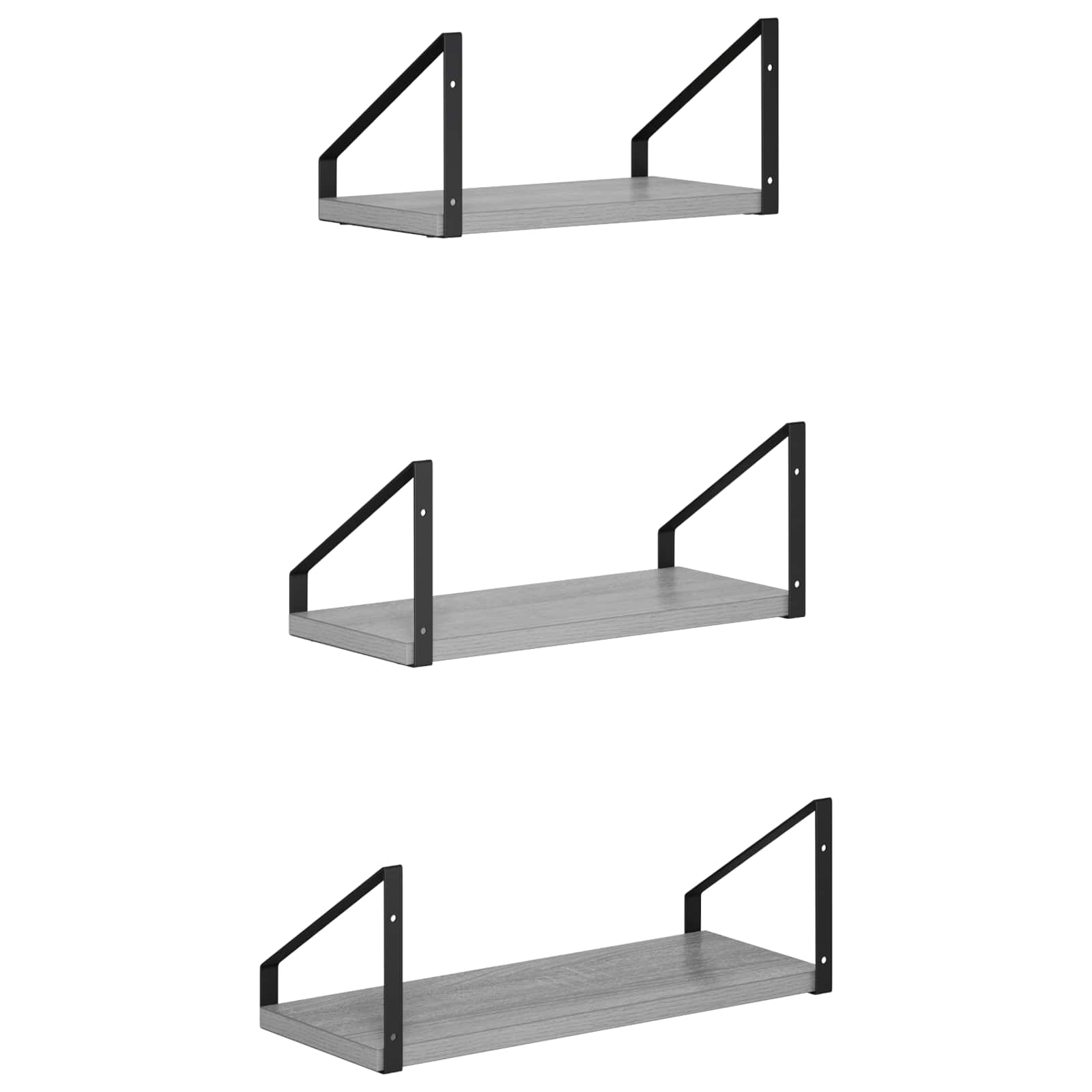 Stenske police 3 kos Siva Sonoma 40 x 16 x 15,5 cm