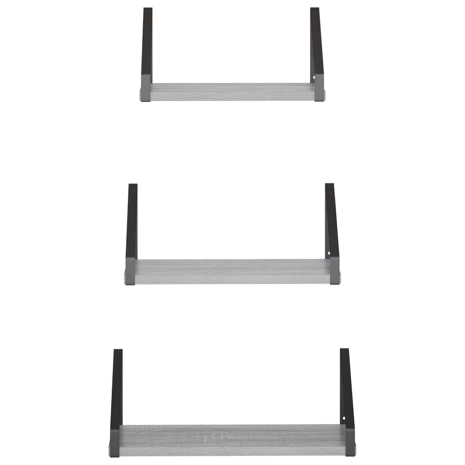 Stenske police 3 kos Siva Sonoma 40 x 16 x 15,5 cm