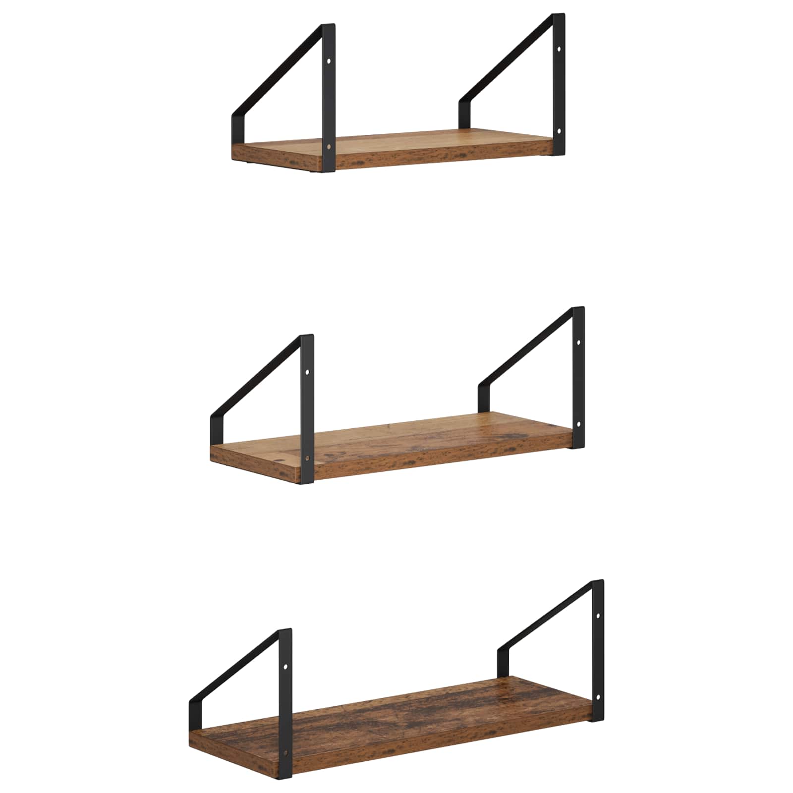 Stenske police 3 kos Star les 40 x 16 x 15,5 cm