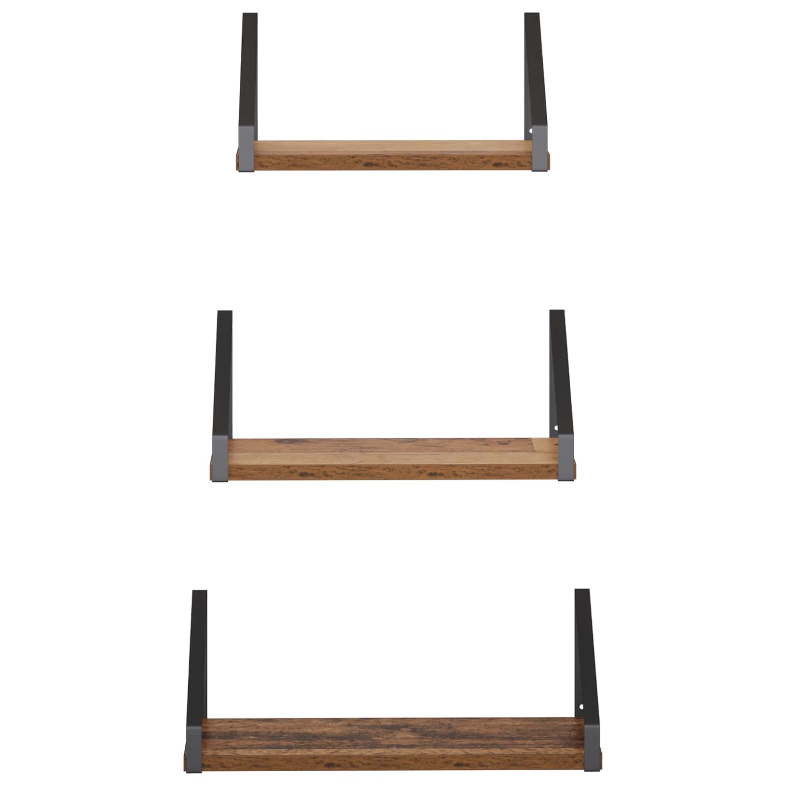Stenske police 3 kos Star les 40 x 16 x 15,5 cm