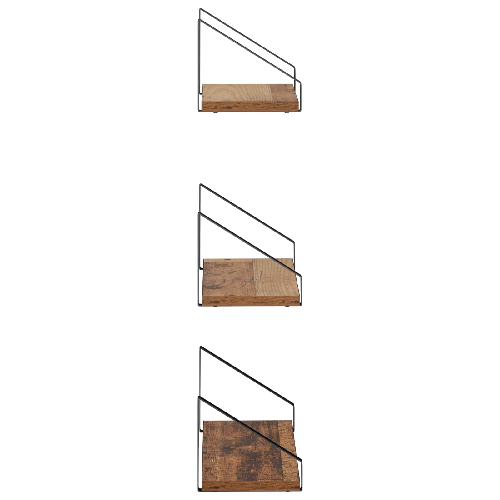 Stenske police 3 kos Star les 40 x 16 x 15,5 cm