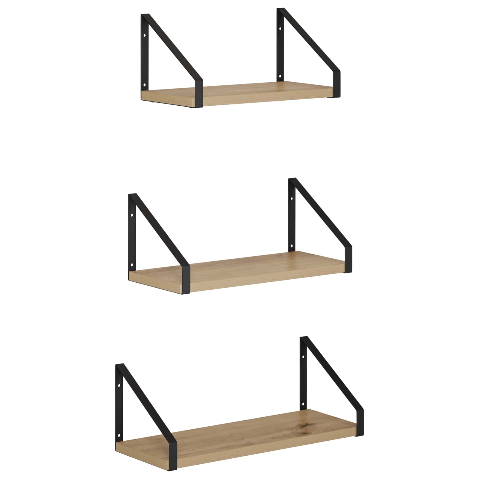 Stenske police 3 kos Artisan hrast 40 x 16 x 15,5 cm