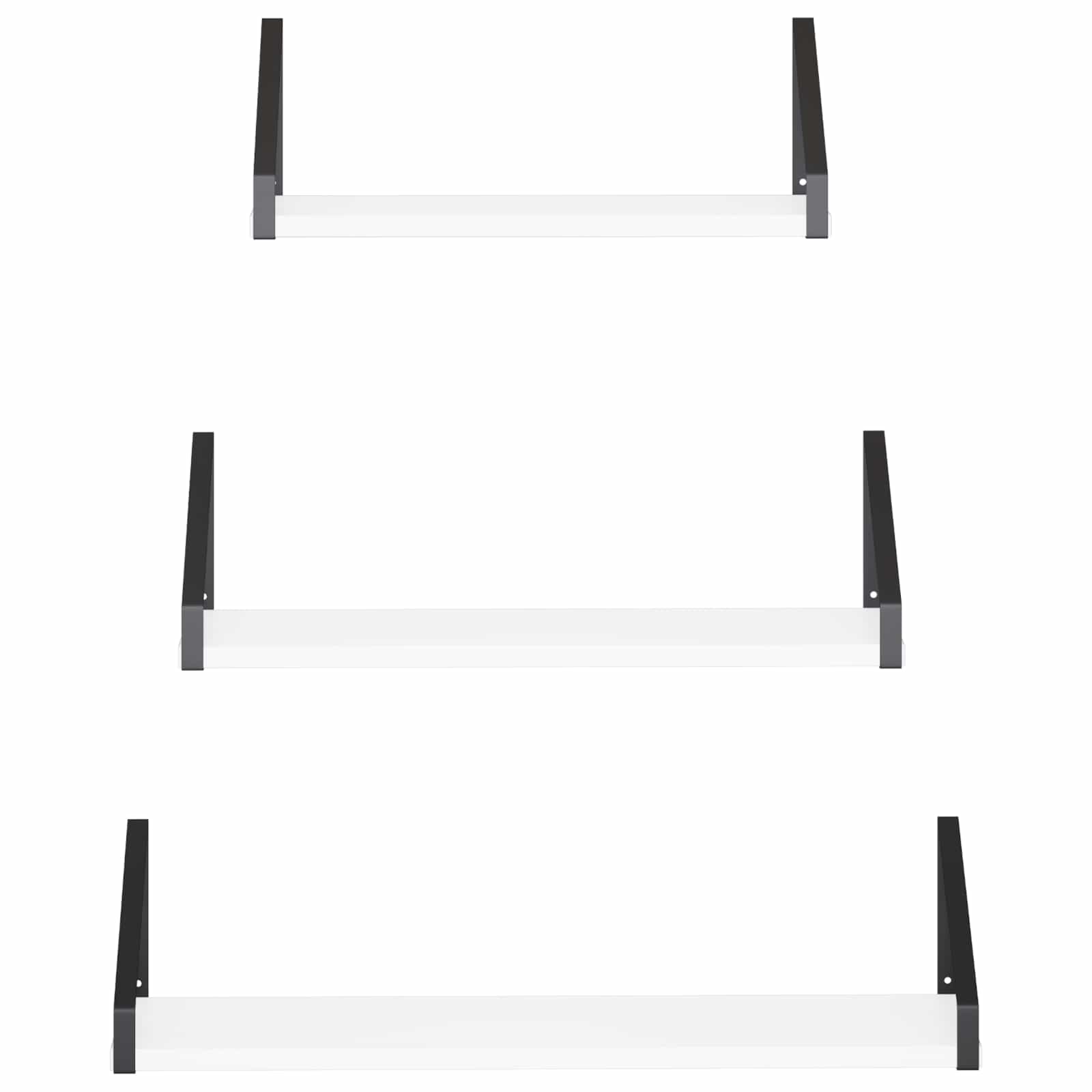 Stenske police 3 kos Bela 60 x 16 x 15,5 cm