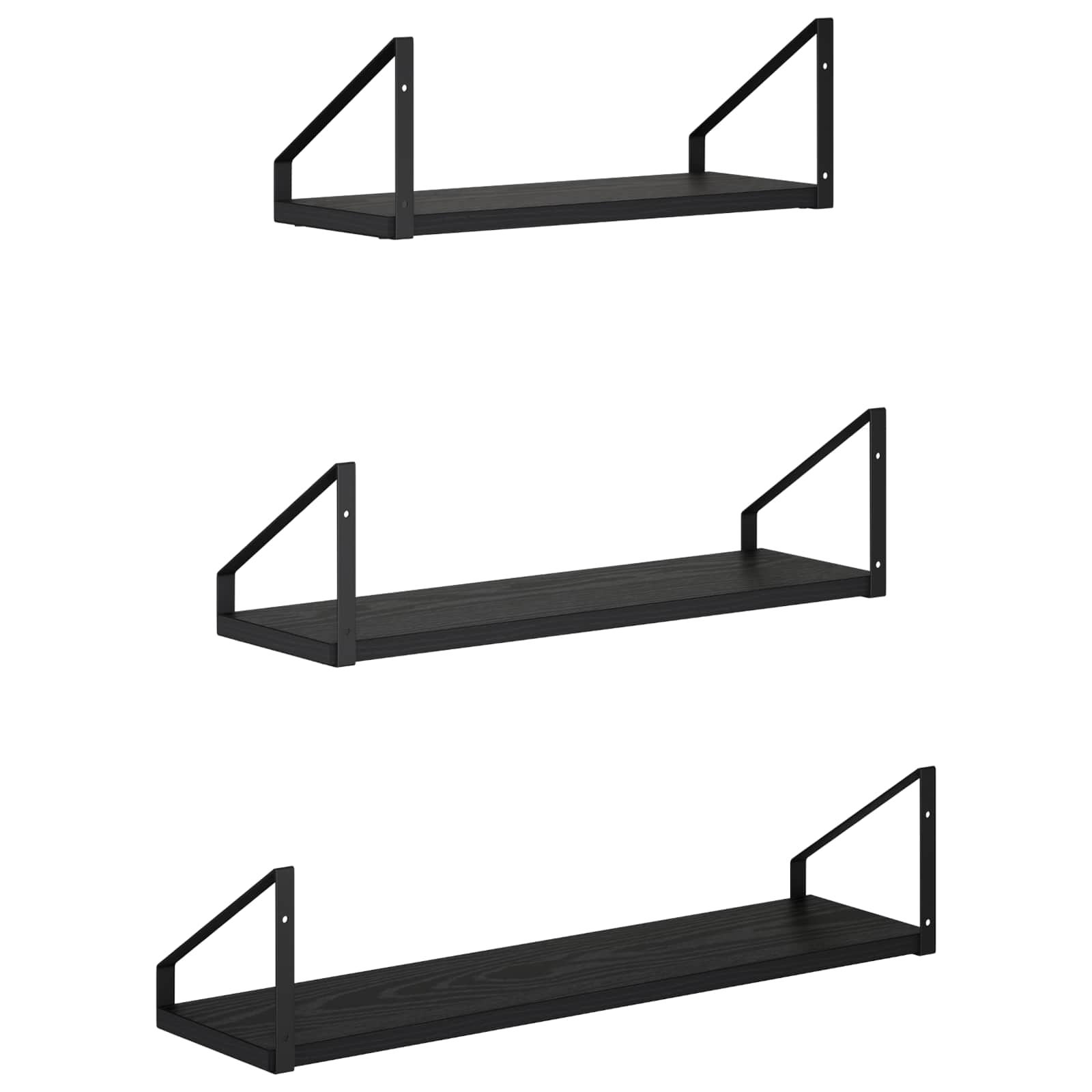 Stenske police 3 kos Črni hrast 60 x 16 x 15,5 cm