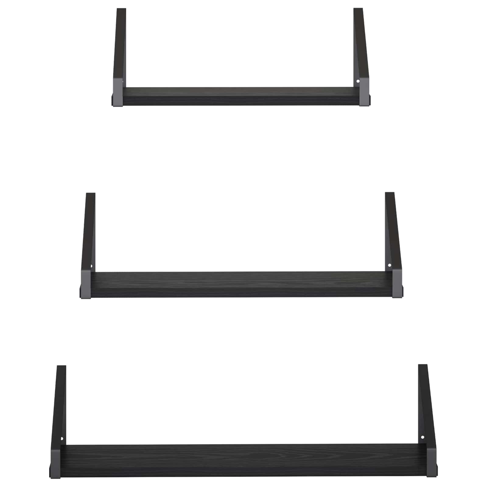 Stenske police 3 kos Črni hrast 60 x 16 x 15,5 cm