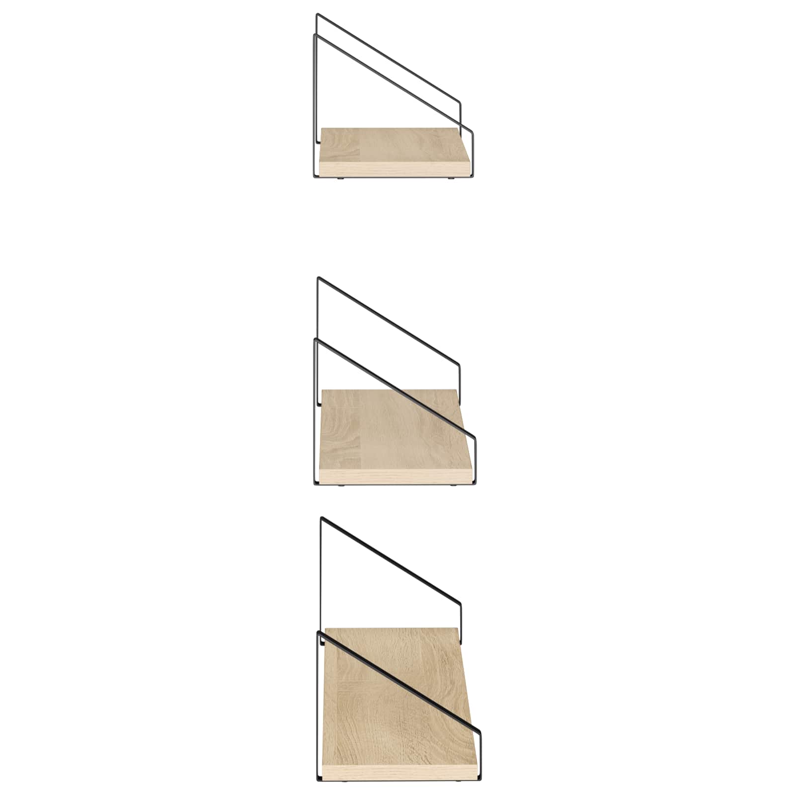 Stenske police 3 kos Sonoma hrast 60 x 16 x 15,5 cm