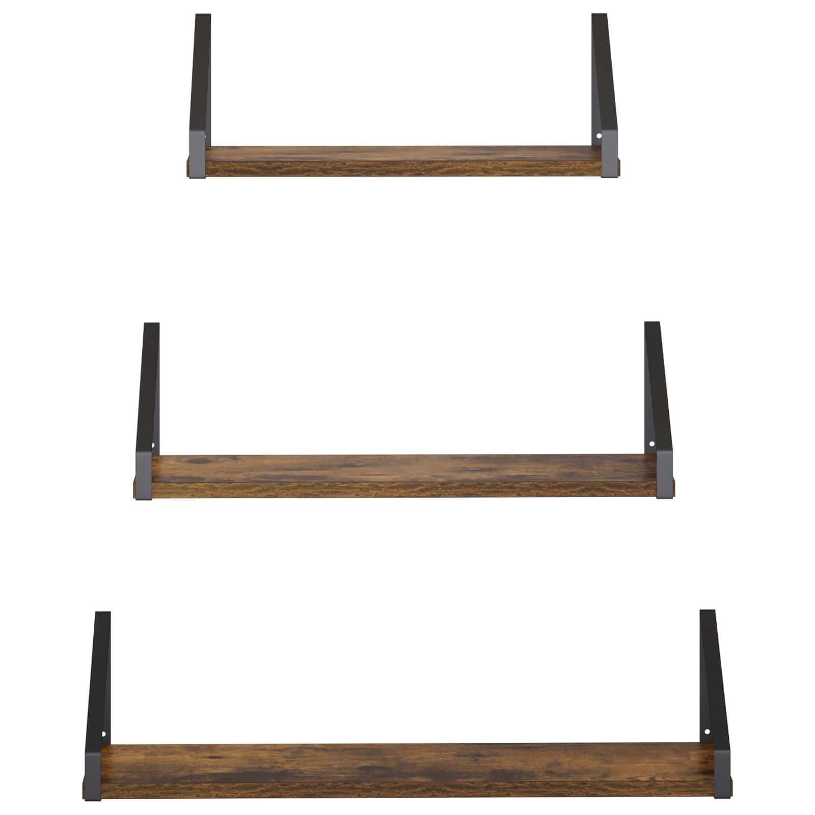 Stenske police 3 kos Dimljen hrast 60 x 16 x 15,5 cm
