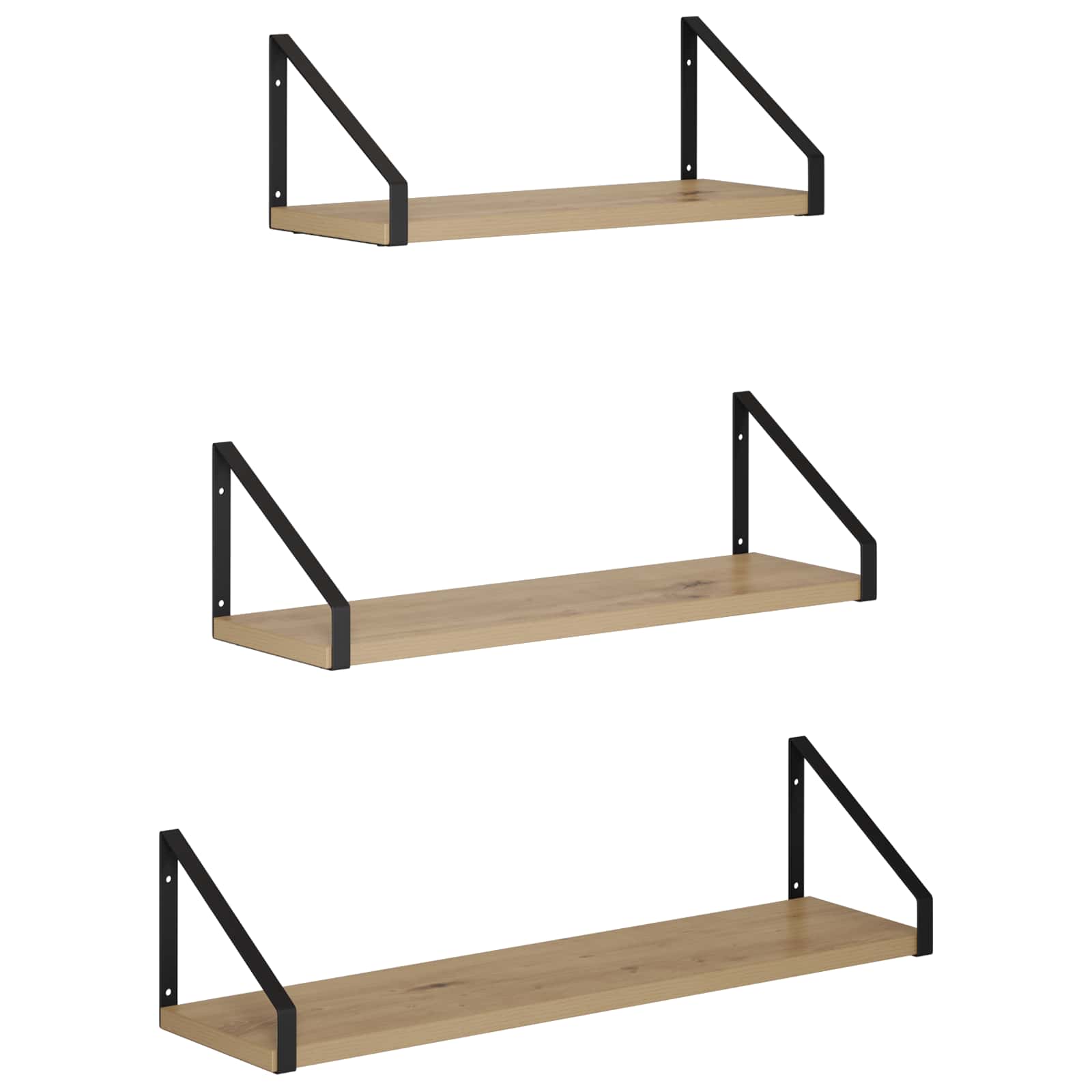 Stenske police 3 kos Artisan hrast 60 x 16 x 15,5 cm