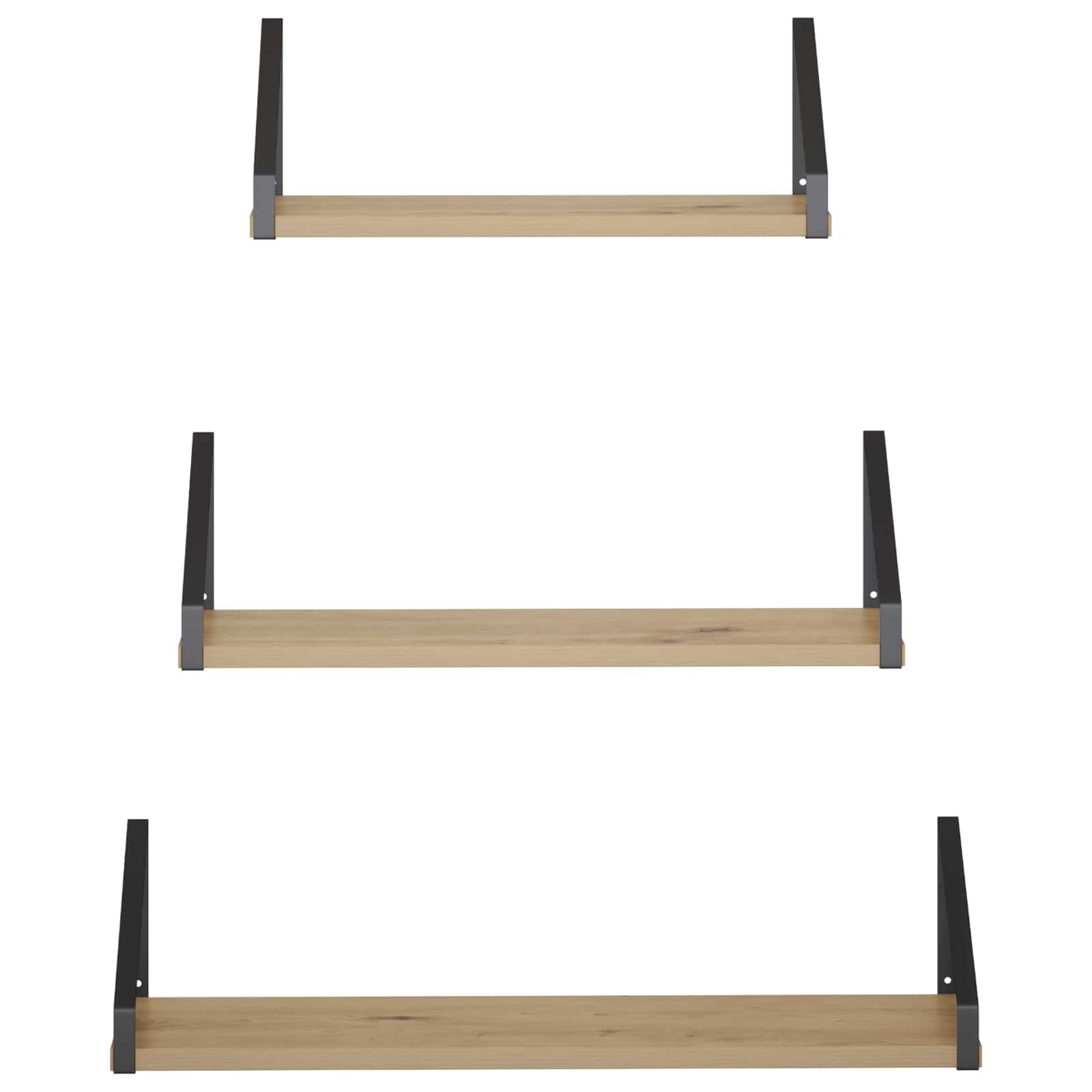 Stenske police 3 kos Artisan hrast 60 x 16 x 15,5 cm