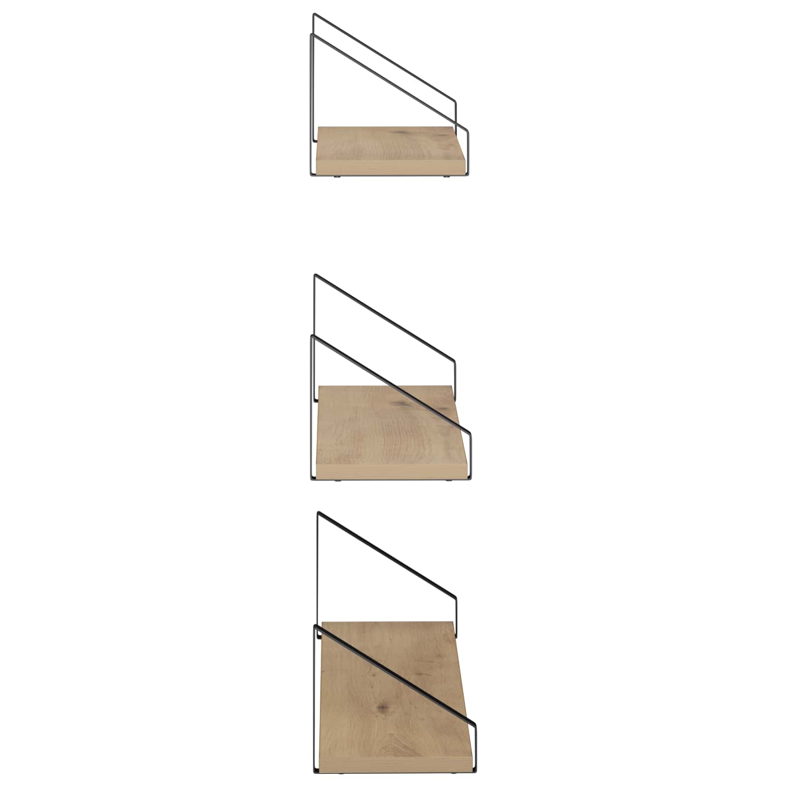Stenske police 3 kos Artisan hrast 60 x 16 x 15,5 cm