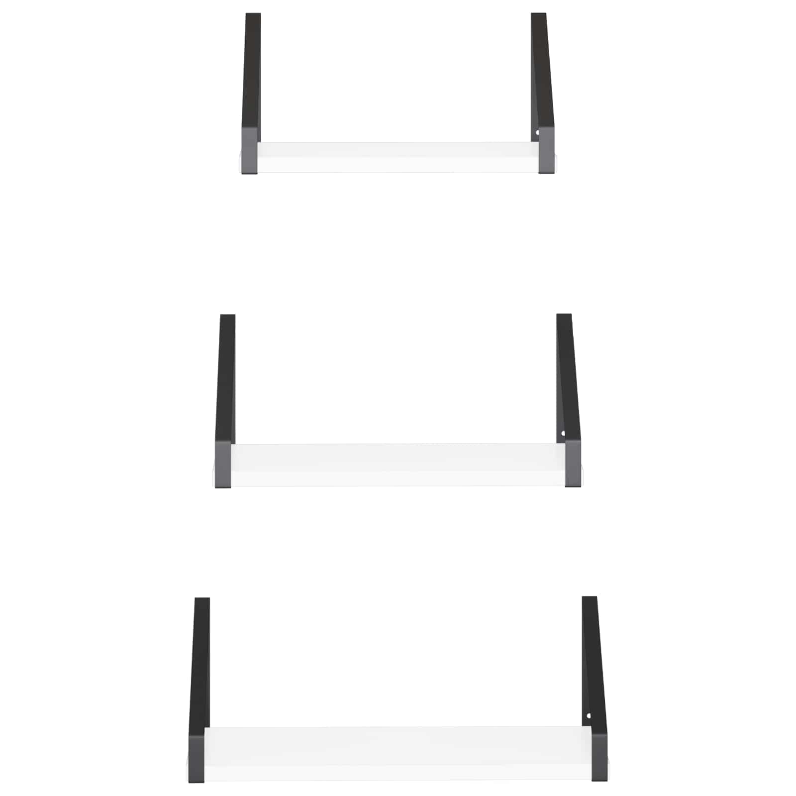 Stenske police 6 kos Bela 40 x 16 x 15,5 cm