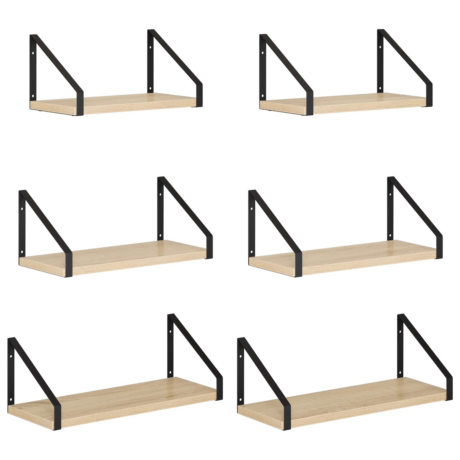 vidaXL Wandschappen 6 st Sonoma Eiken 40 x 16 x 15,5 cm, foto 3