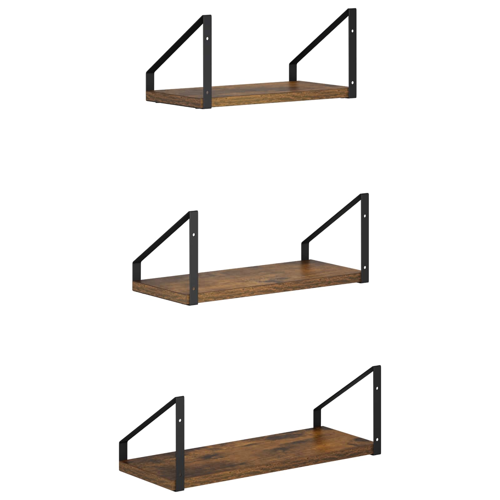 Stenske police 6 kos Dimljen hrast 40 x 16 x 15,5 cm