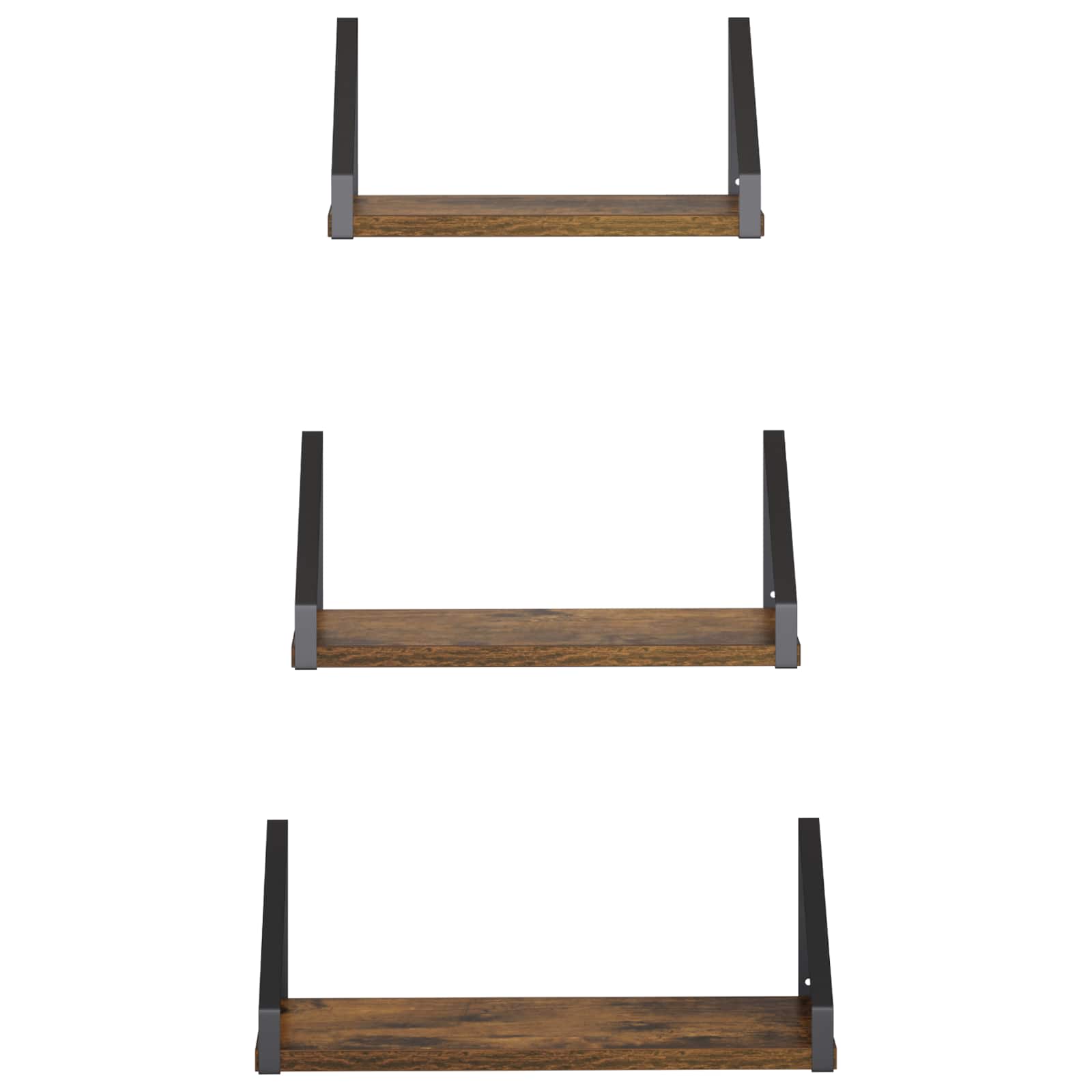 Stenske police 6 kos Dimljen hrast 40 x 16 x 15,5 cm
