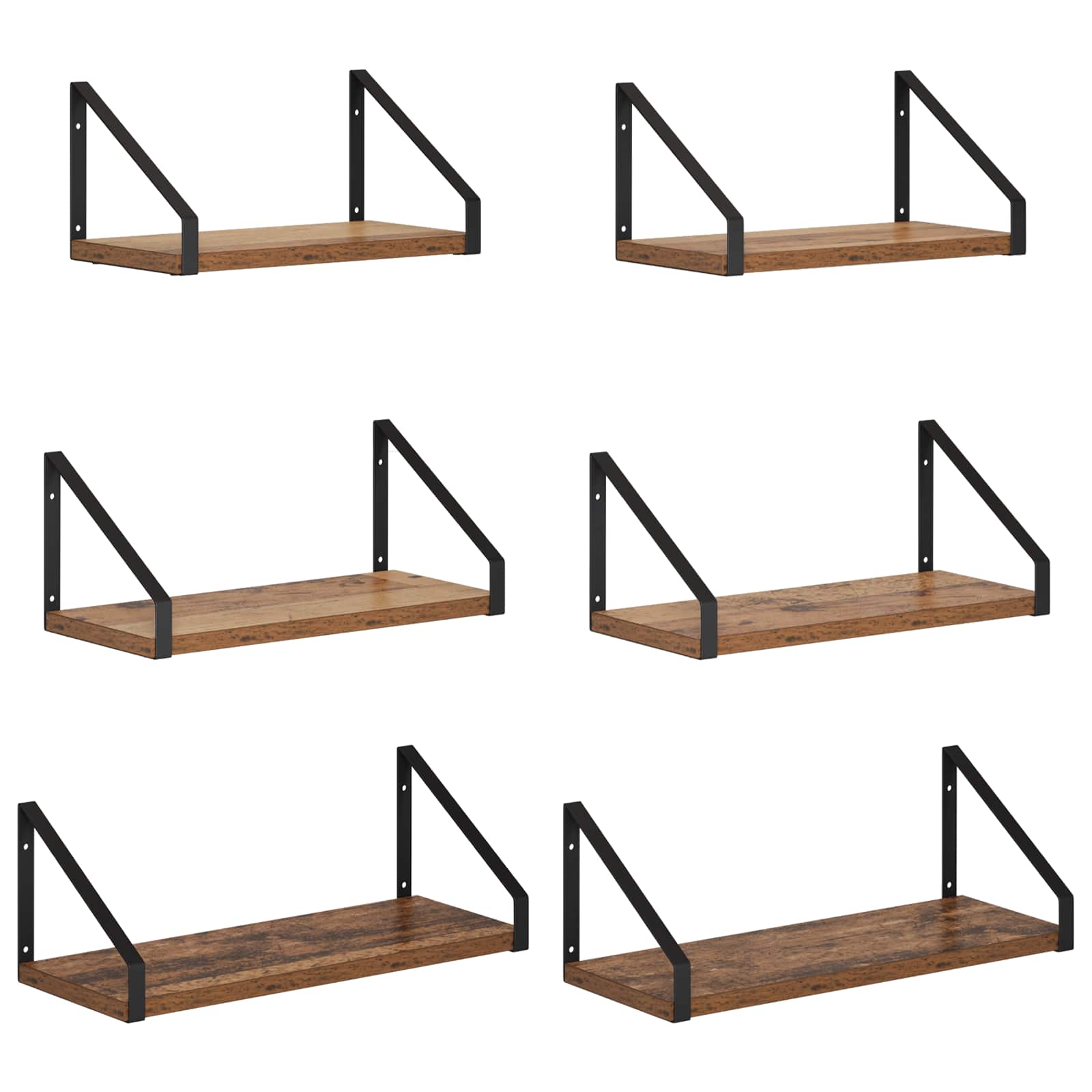 vidaXL Wandschappen 6 st Oud hout 40 x 16 x 15,5 cm bruin, foto 3