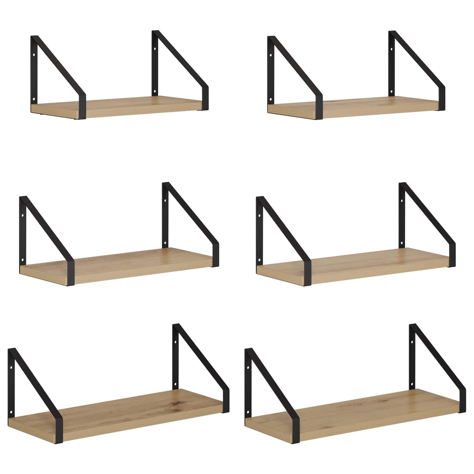 Stenske police 6 kos Artisan hrast 40 x 16 x 15,5 cm