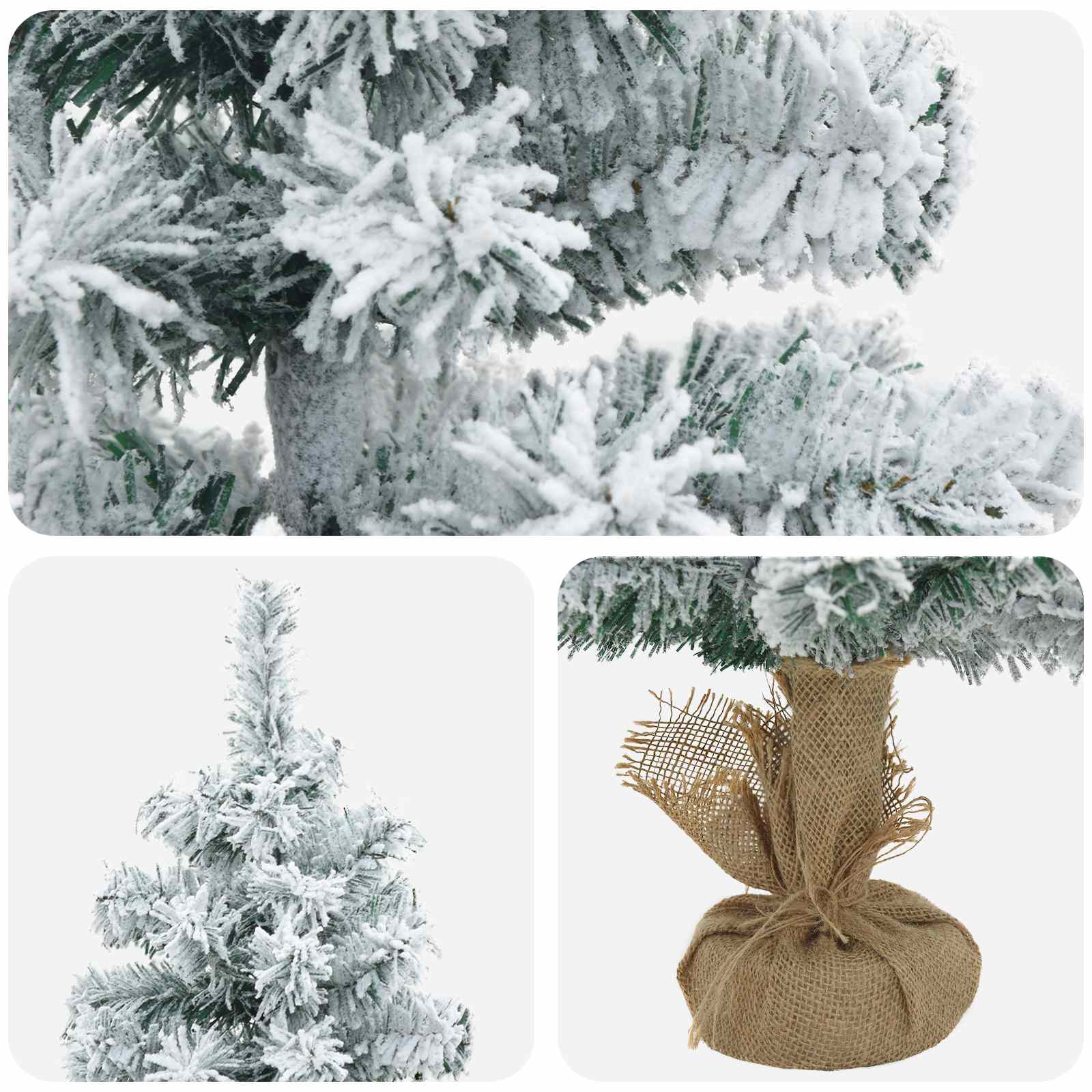 Mini zasneženo božično drevo 60 cm PVC Zelena in Bela
