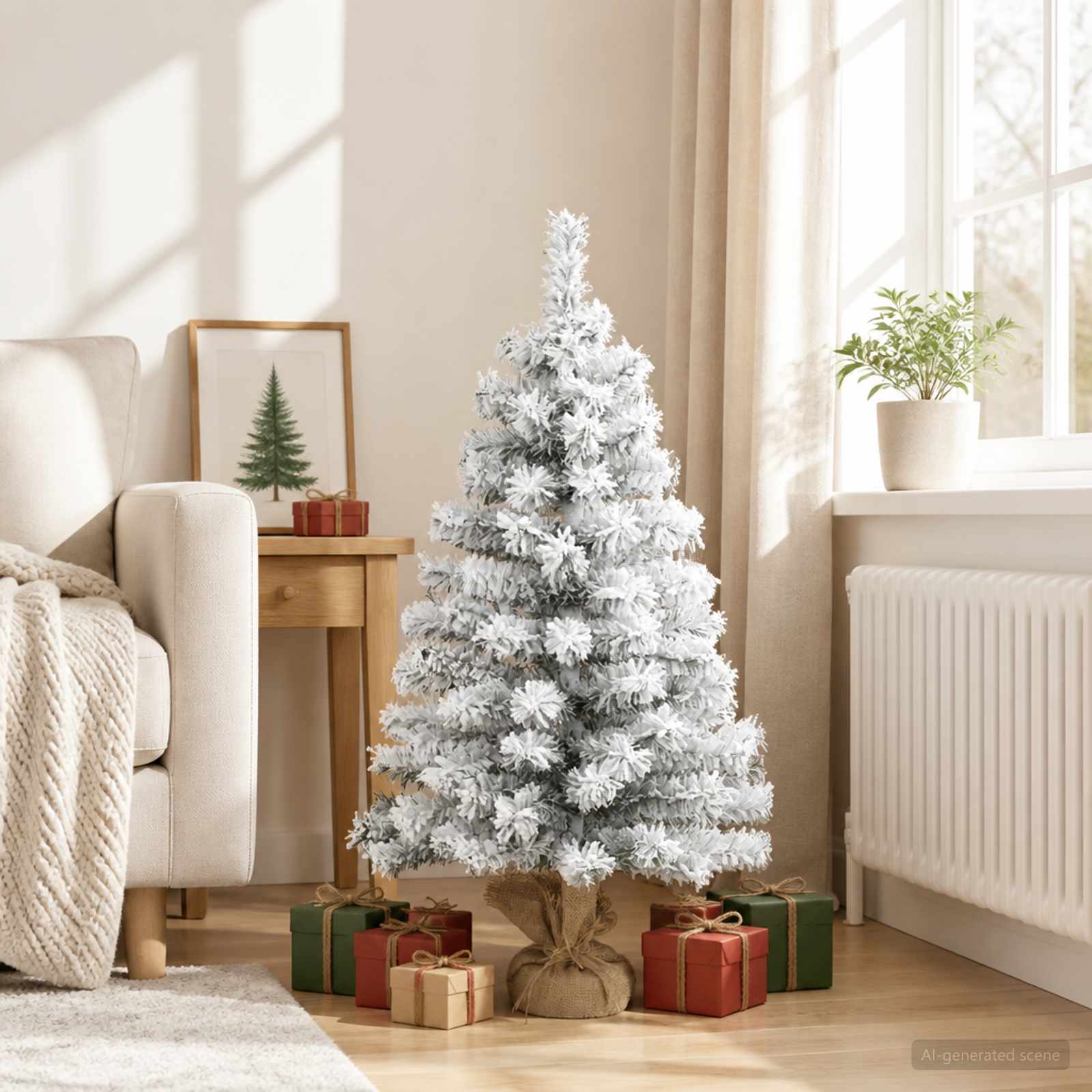 Mini zasneženo božično drevo 90 cm PVC Zelena in Bela