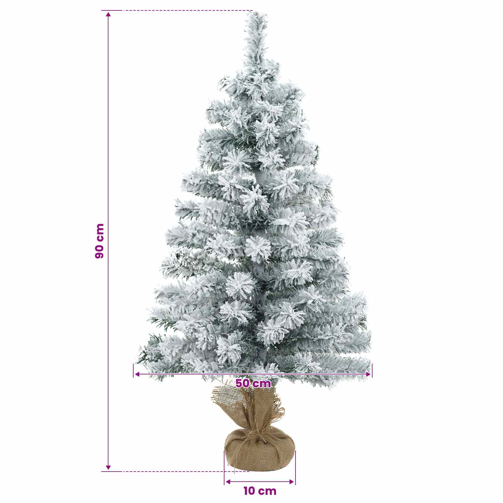 Mini zasneženo božično drevo 90 cm PVC Zelena in Bela