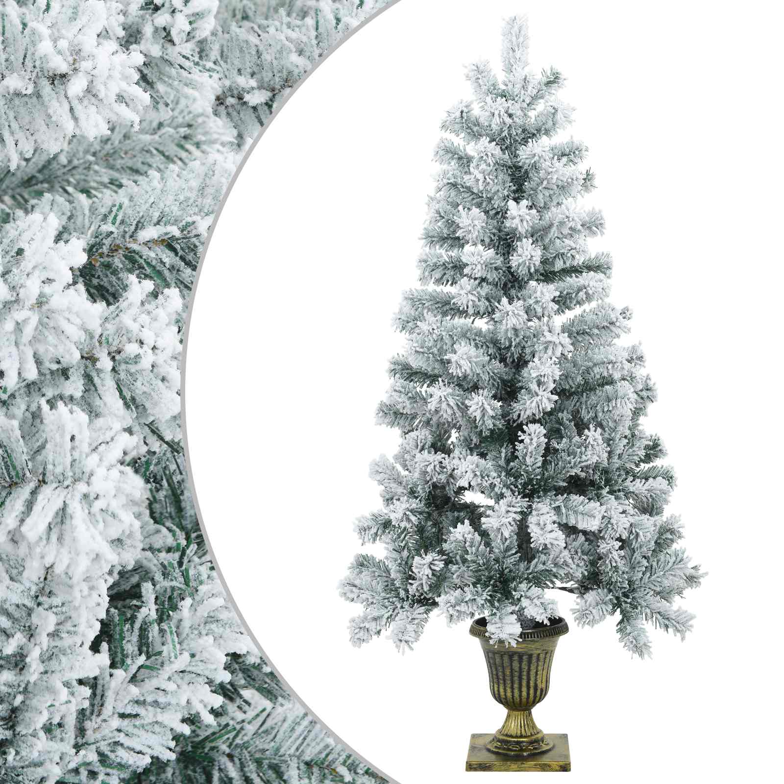 Mini zasneženo božično drevesce 120 cm PVC Zelena in Bela
