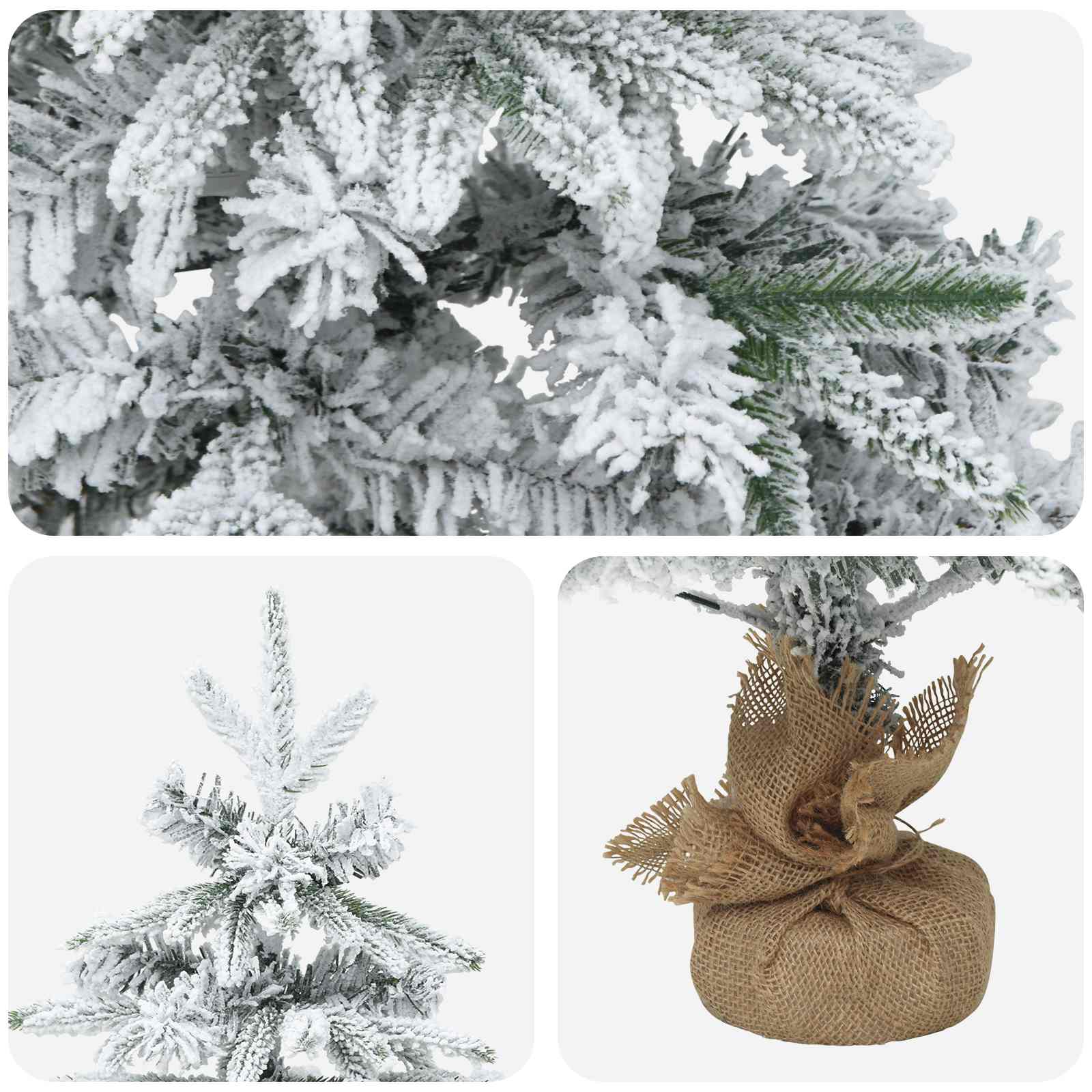 Mini zasneženo božično drevesce 60 cm PVC in PE Zelena in Bela