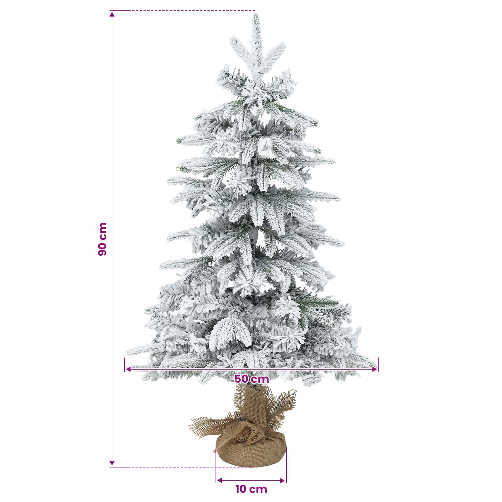 Mini zasneženo božično drevesce 90 cm PVC in PE Zelena in Bela