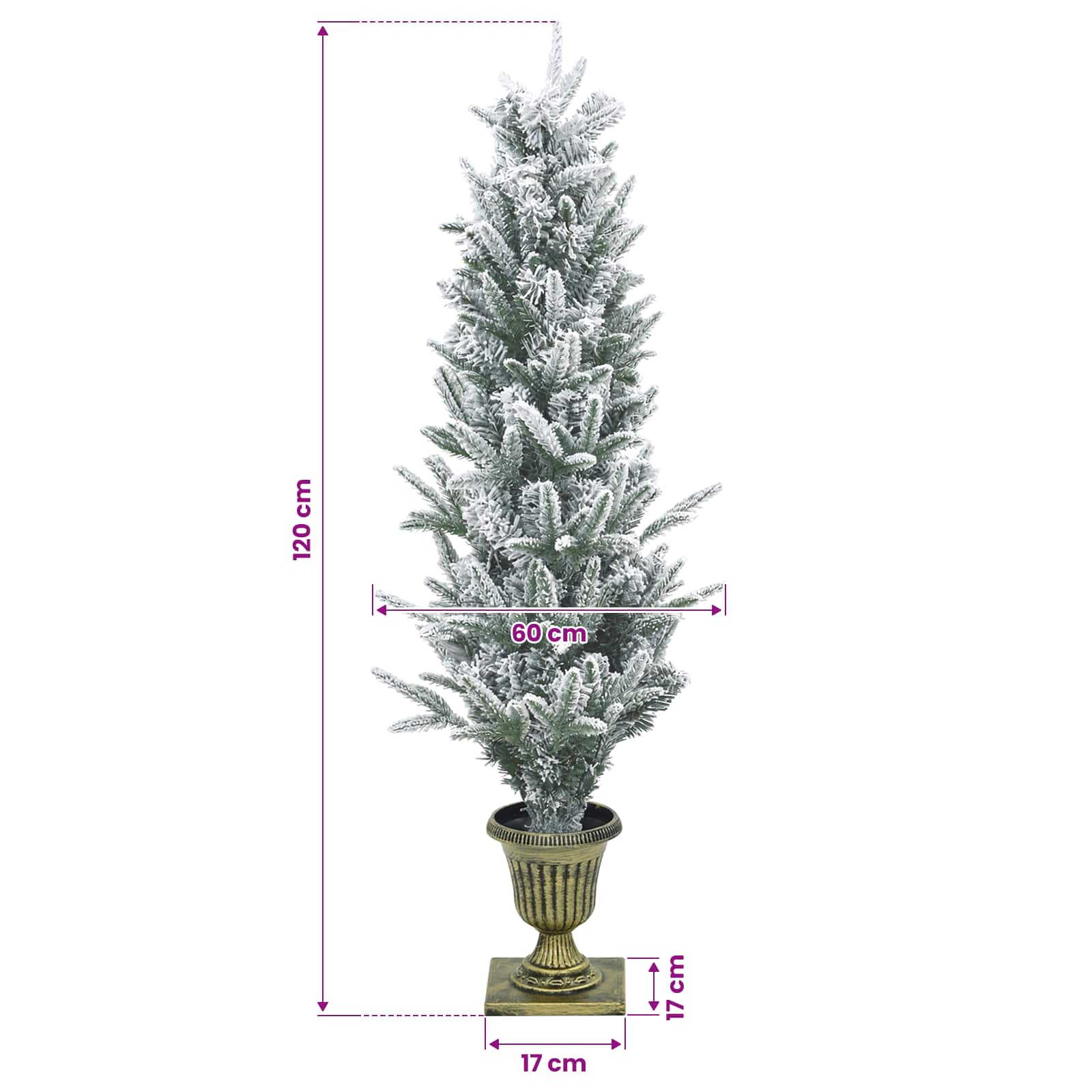 Zasneženo mini božično drevesce 120 cm PVC in PE Zelena in Bela