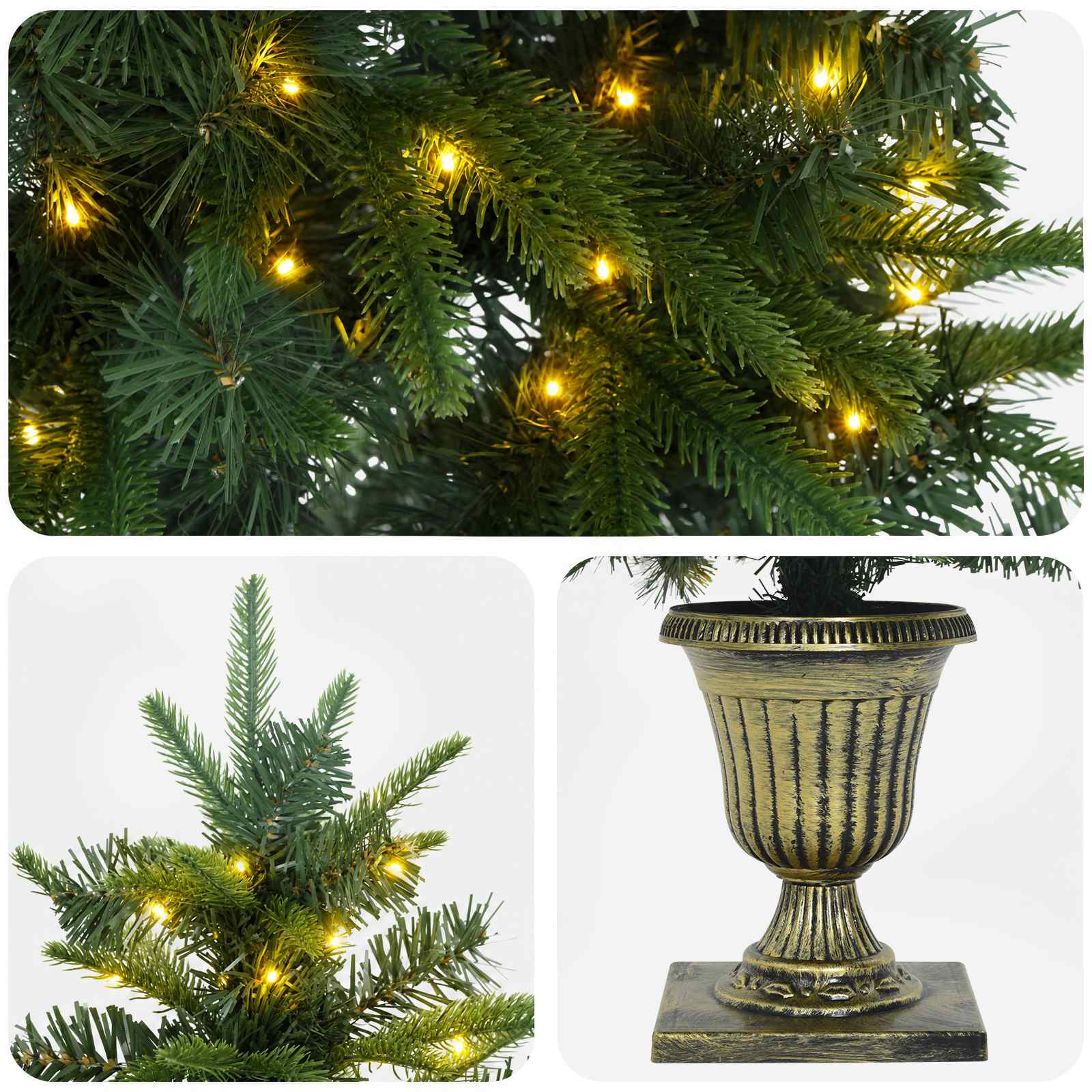 Mini božično drevesce 120 cm 100 LED Toplo bela PVC in PE