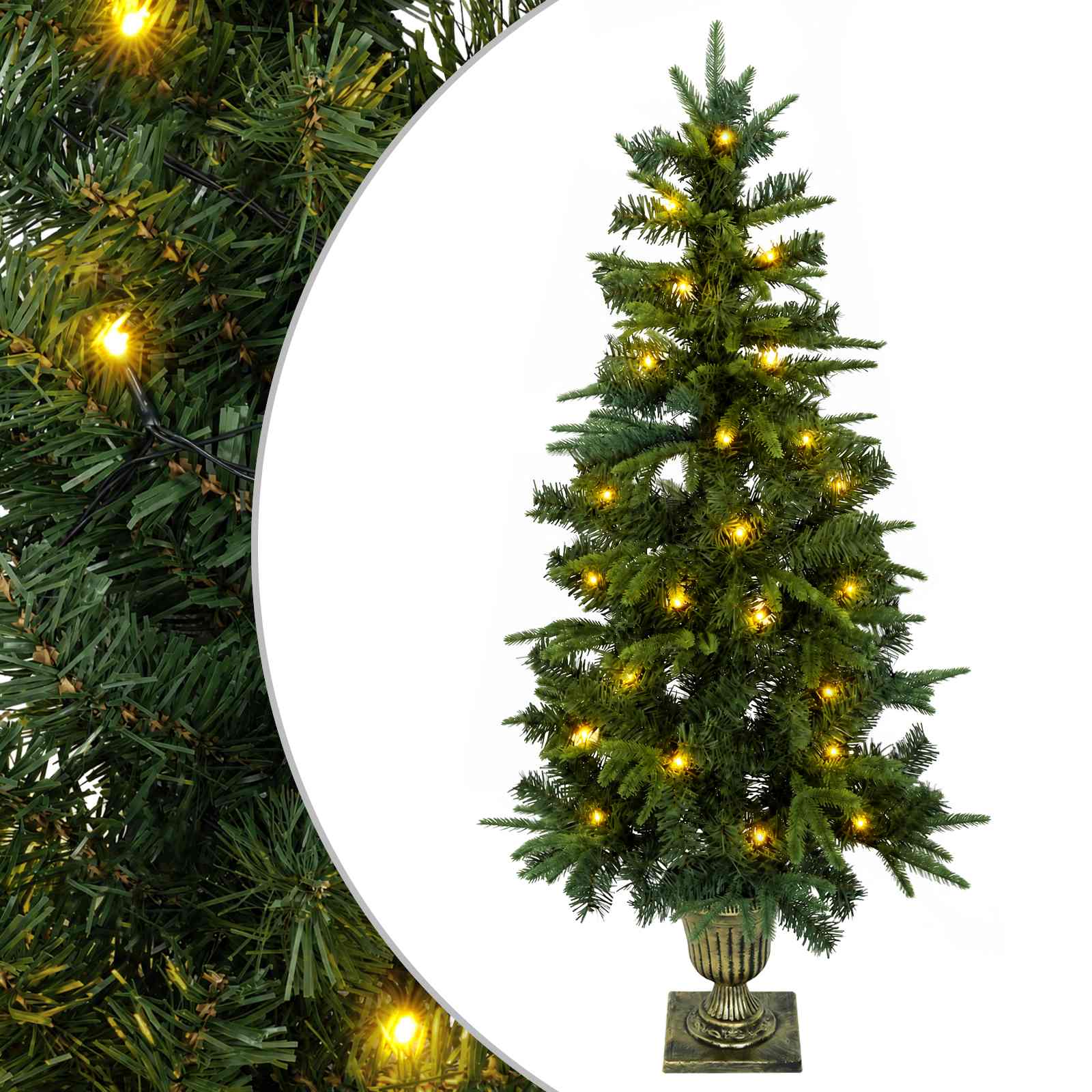 Mini božično drevesce 120 cm 100 LED Toplo bela PVC in PE