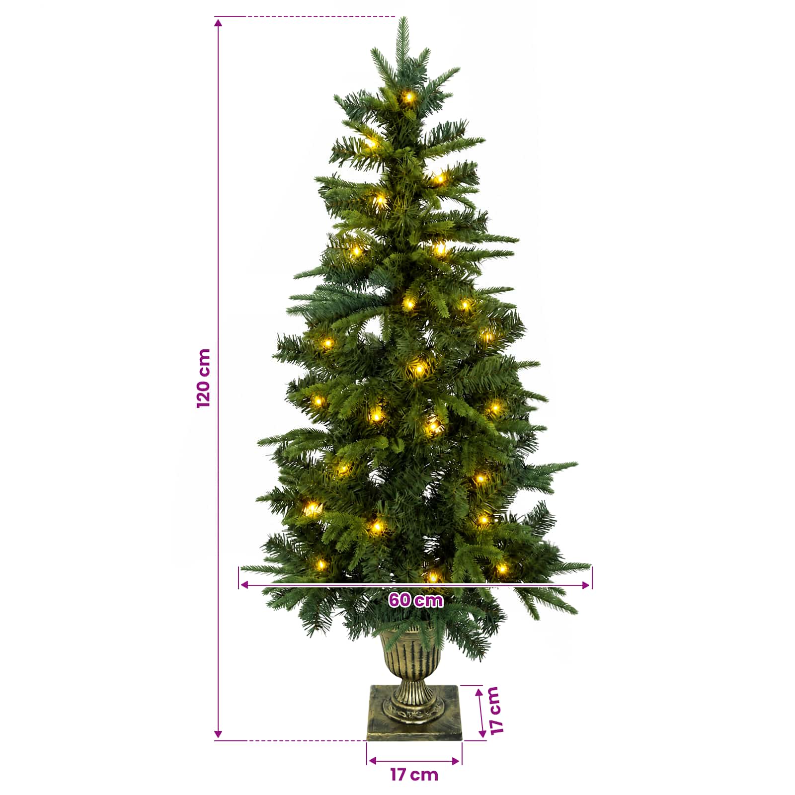 Mini božično drevesce 120 cm 100 LED Toplo bela PVC in PE